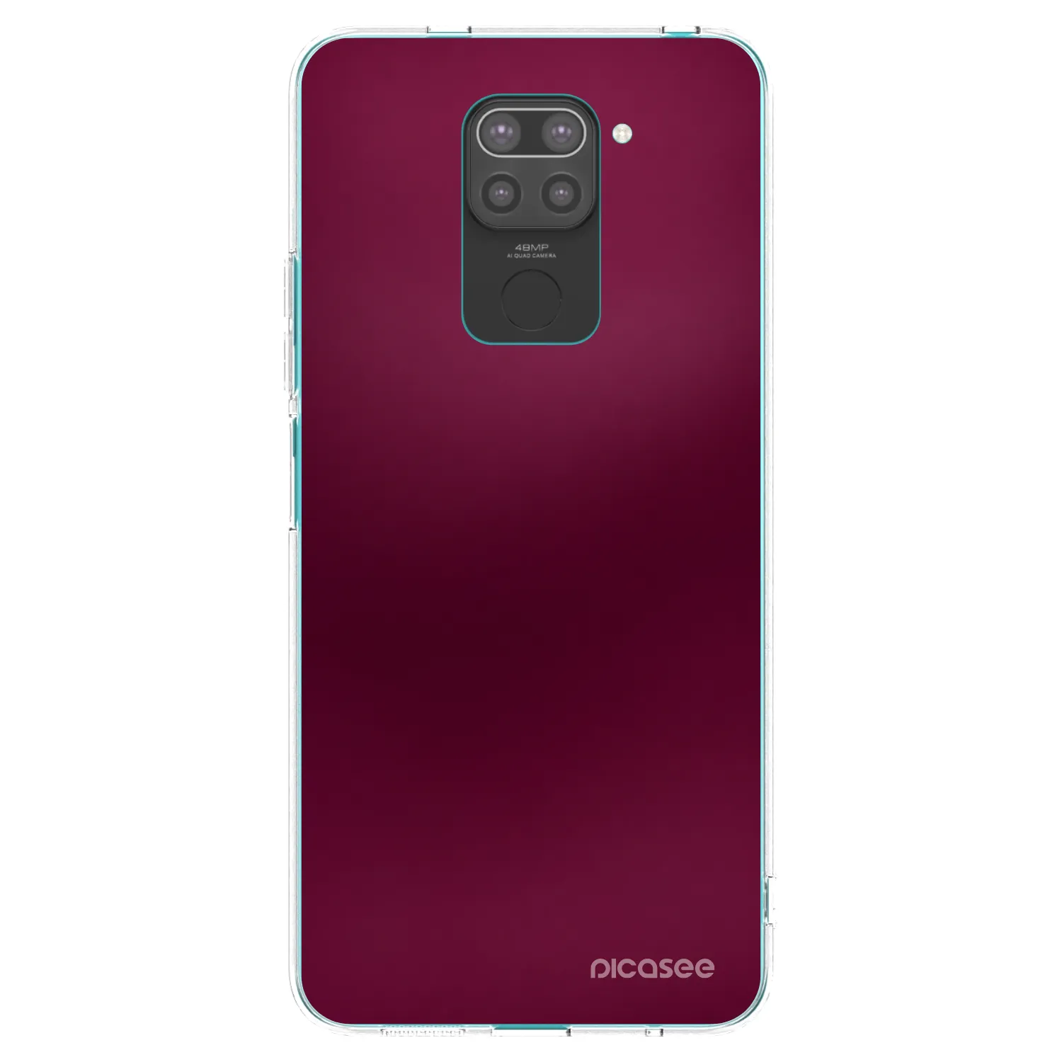 Picasee silikonowe czarne etui na Xiaomi Redmi Note 9 - Velvet Bordeaux