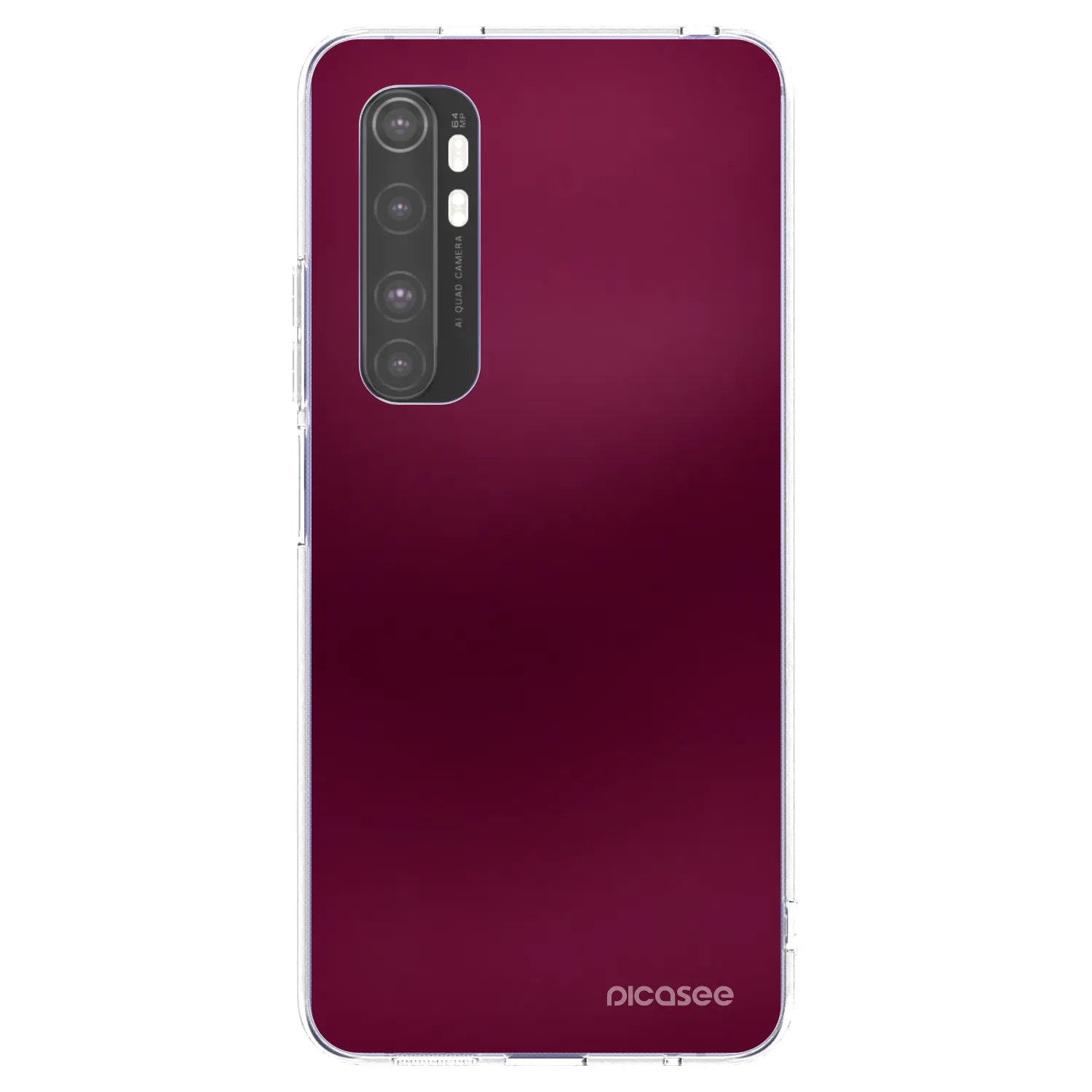 Picasee silikonowe przeźroczyste etui na Xiaomi Mi Note 10 Lite - Velvet Bordeaux