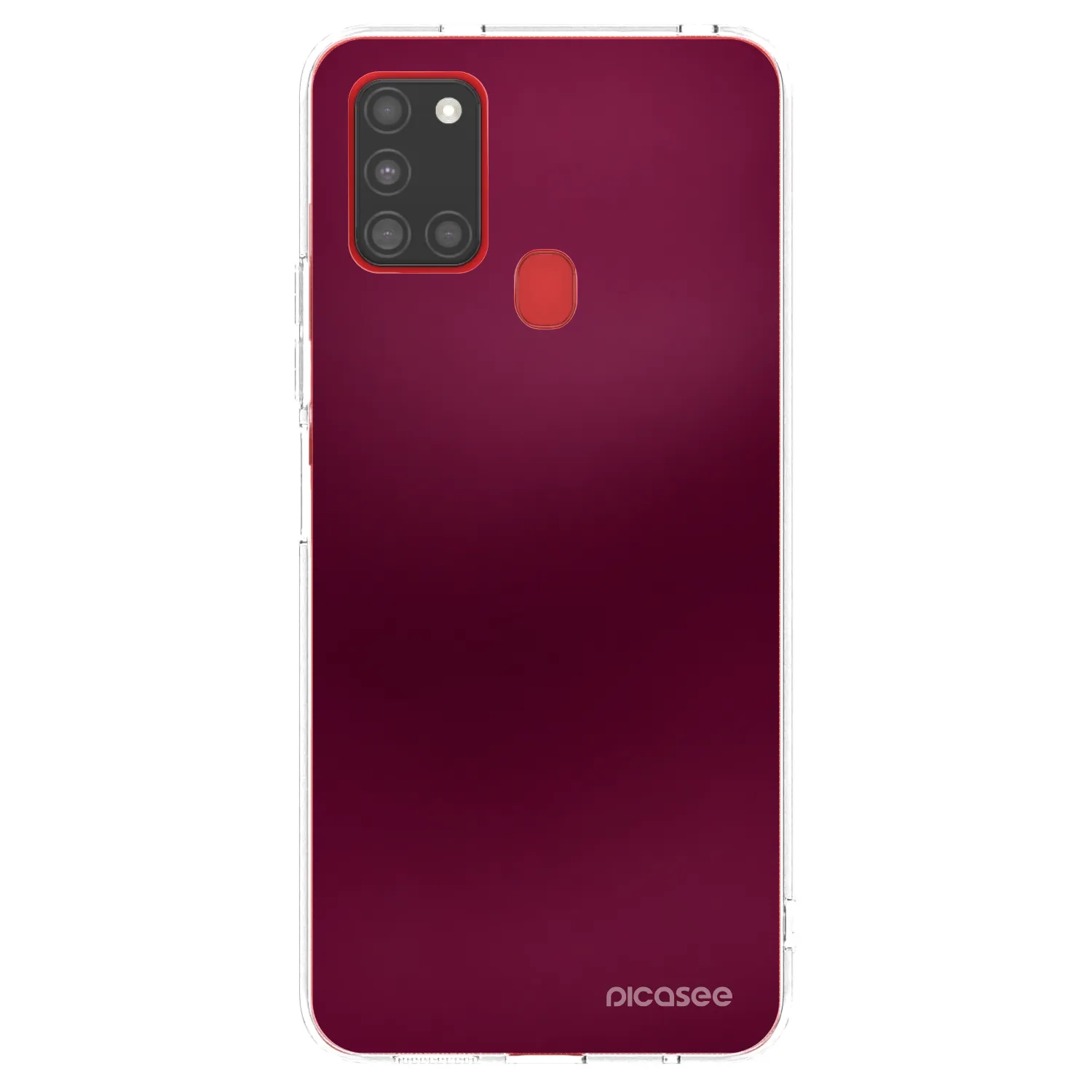 Picasee silikonowe przeźroczyste etui na Samsung Galaxy A21s - Velvet Bordeaux