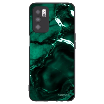 Picasee silikonowe czarne etui na OPPO A16 - Dark emerald