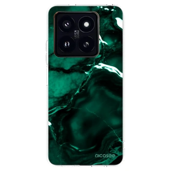 Picasee silikonowe przeźroczyste etui na Xiaomi 14 Pro - Dark emerald