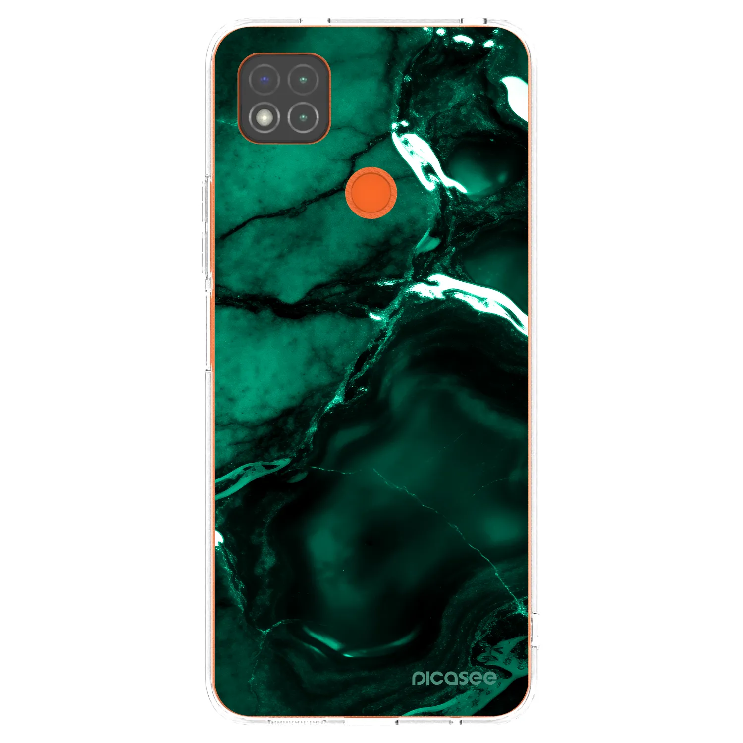 Picasee silikonowe przeźroczyste etui na Xiaomi Redmi 9C - Dark emerald