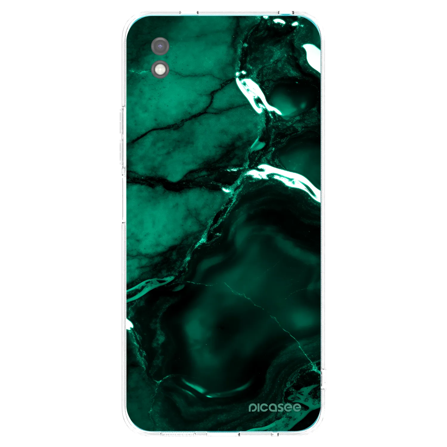Picasee silikonowe czarne etui na Xiaomi Redmi 9A - Dark emerald