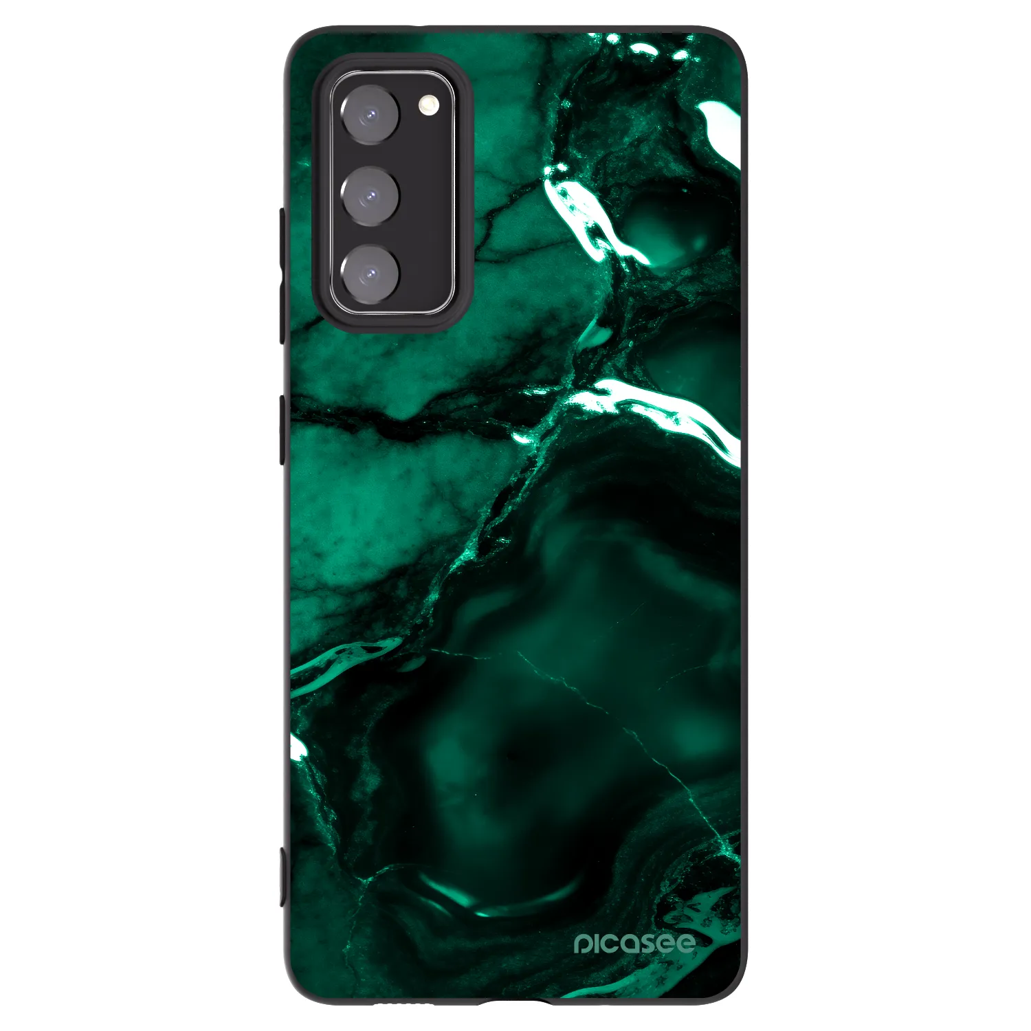 Picasee silikonowe czarne etui na Samsung Galaxy S20 FE - Dark emerald