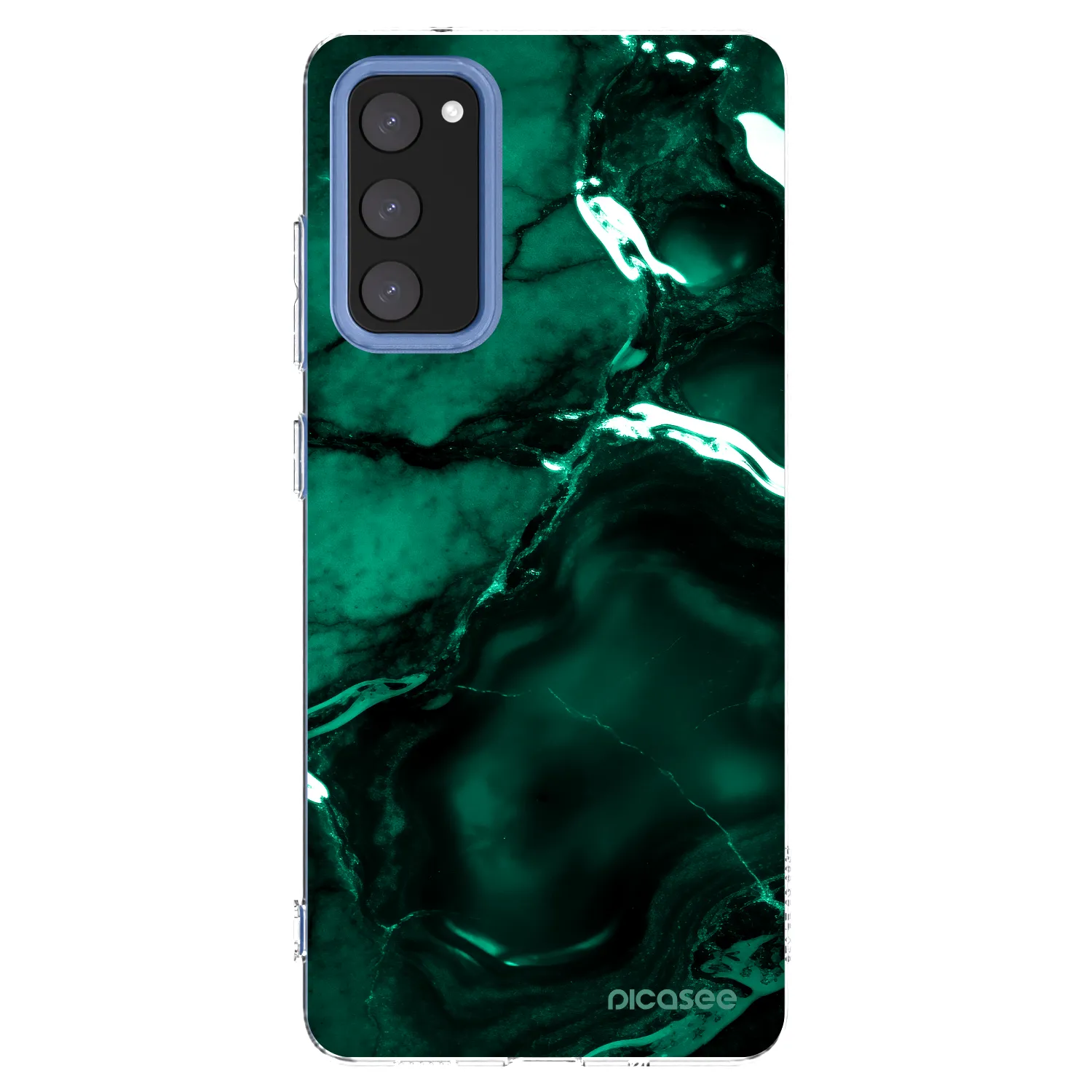 Picasee silikonowe przeźroczyste etui na Samsung Galaxy S20 FE - Dark emerald