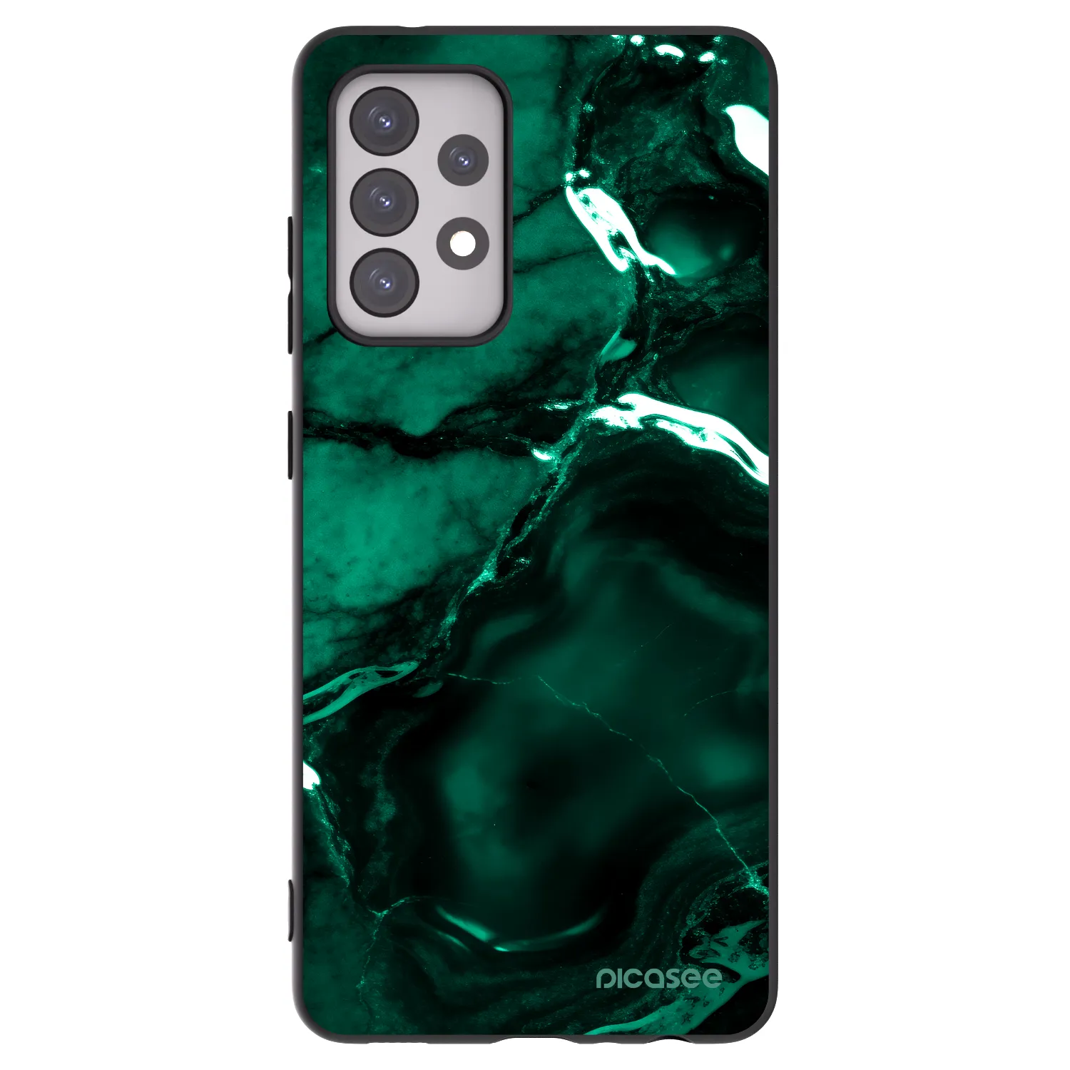 Picasee silikonowe czarne etui na Samsung Galaxy A52 5G A525F - Dark emerald
