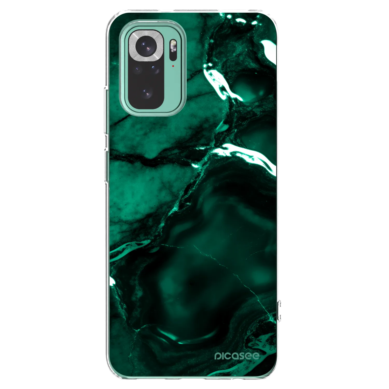 Picasee silikonowe przeźroczyste etui na Xiaomi Redmi Note 10 Pro - Dark emerald