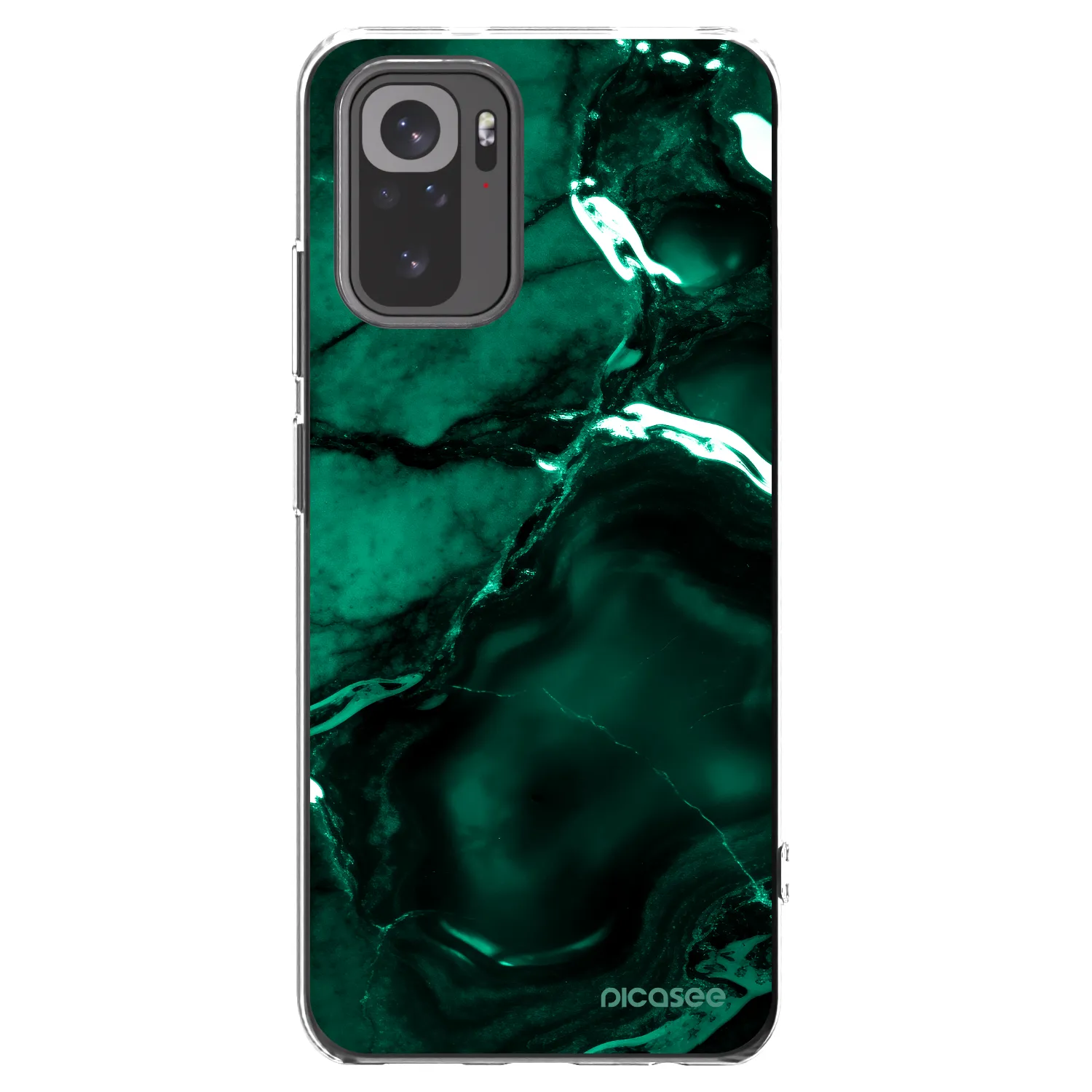 Picasee silikonowe przeźroczyste etui na Xiaomi Redmi Note 10S - Dark emerald