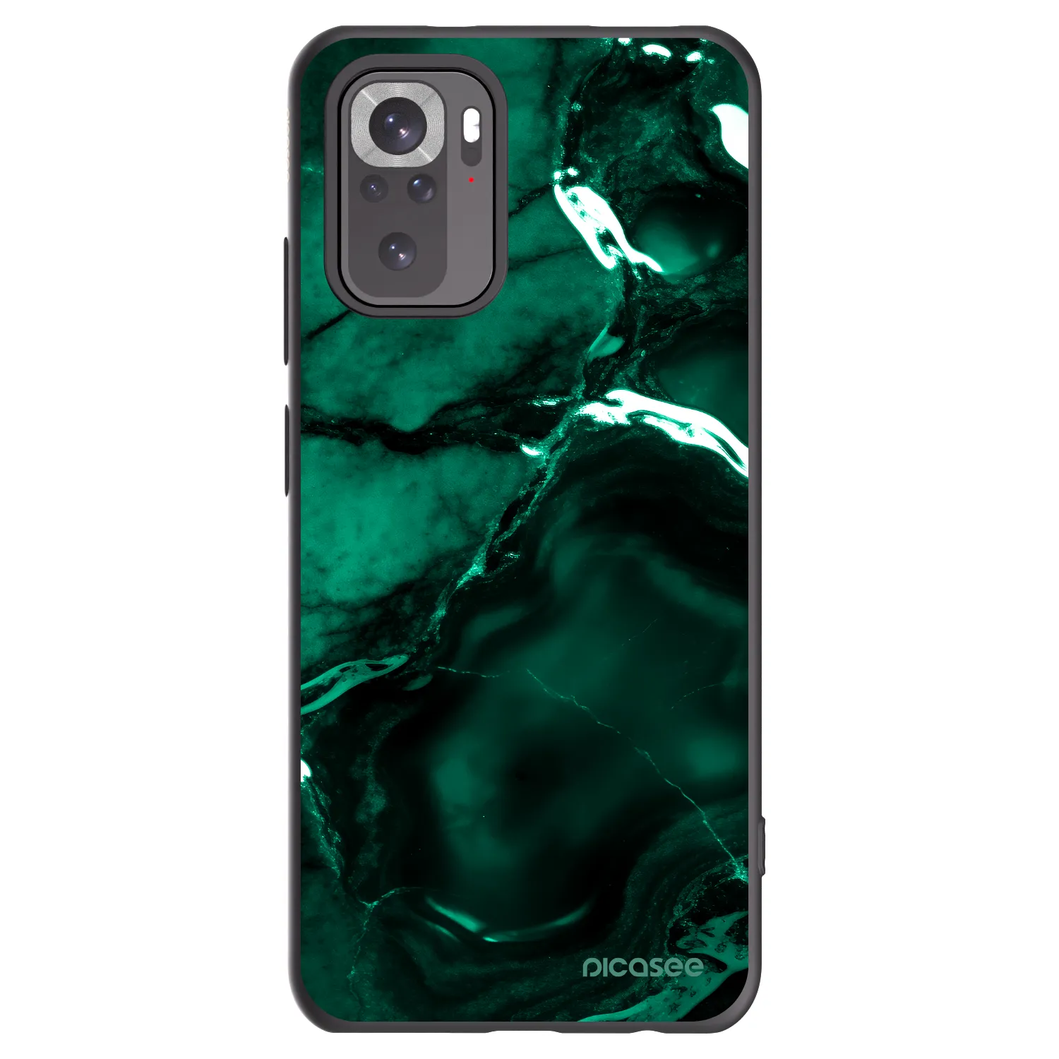 Picasee silikonowe czarne etui na Xiaomi Redmi Note 10S - Dark emerald