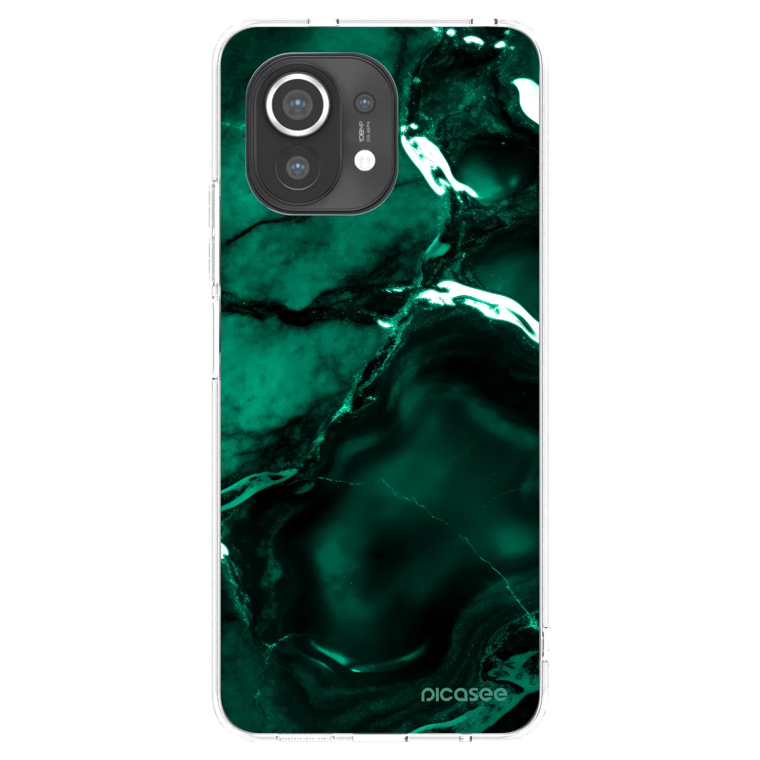 Picasee silikonowe przeźroczyste etui na Xiaomi Mi 11 - Dark emerald