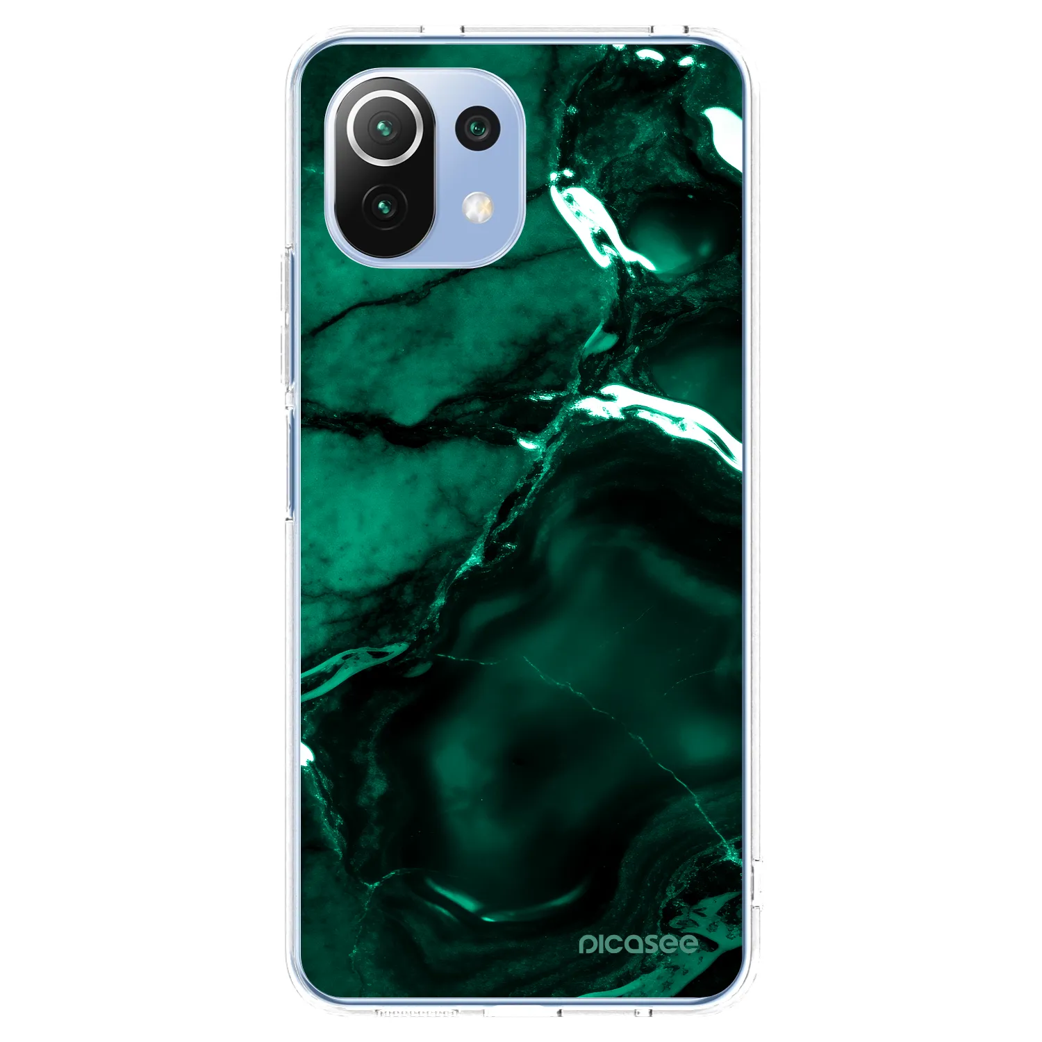 Picasee silikonowe przeźroczyste etui na Xiaomi Mi 11 Lite - Dark emerald
