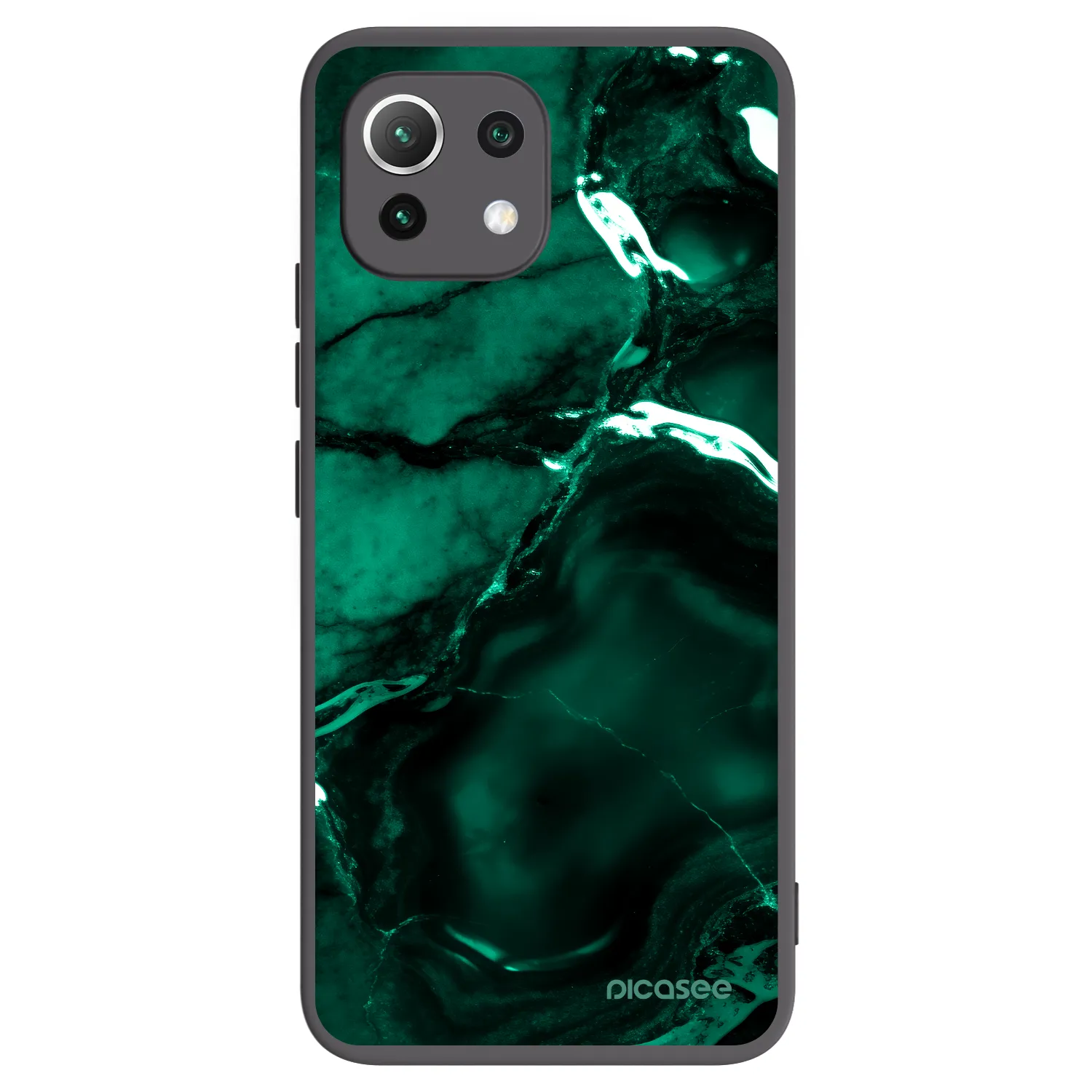 Picasee silikonowe czarne etui na Xiaomi Mi 11 Lite - Dark emerald