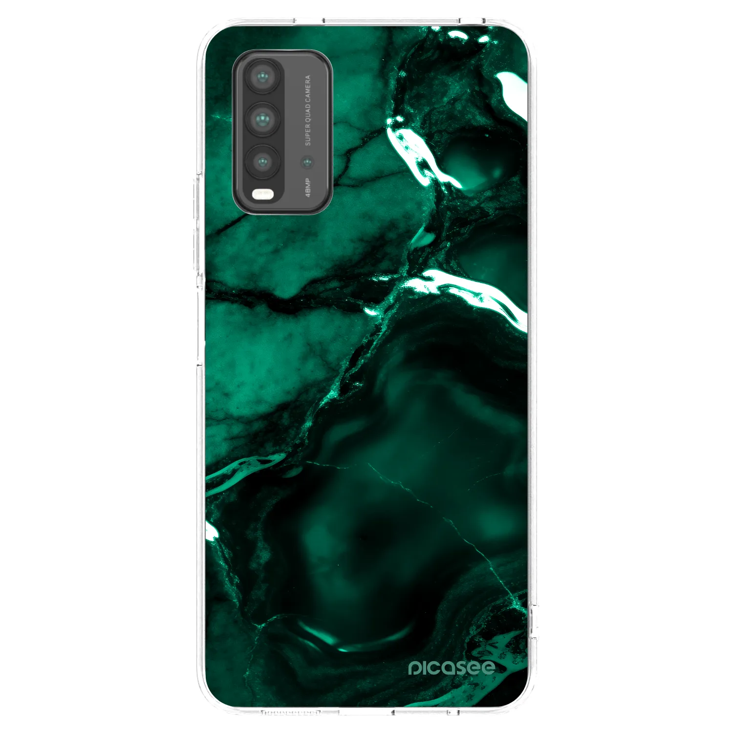Picasee silikonowe czarne etui na Xiaomi Redmi 9T - Dark emerald