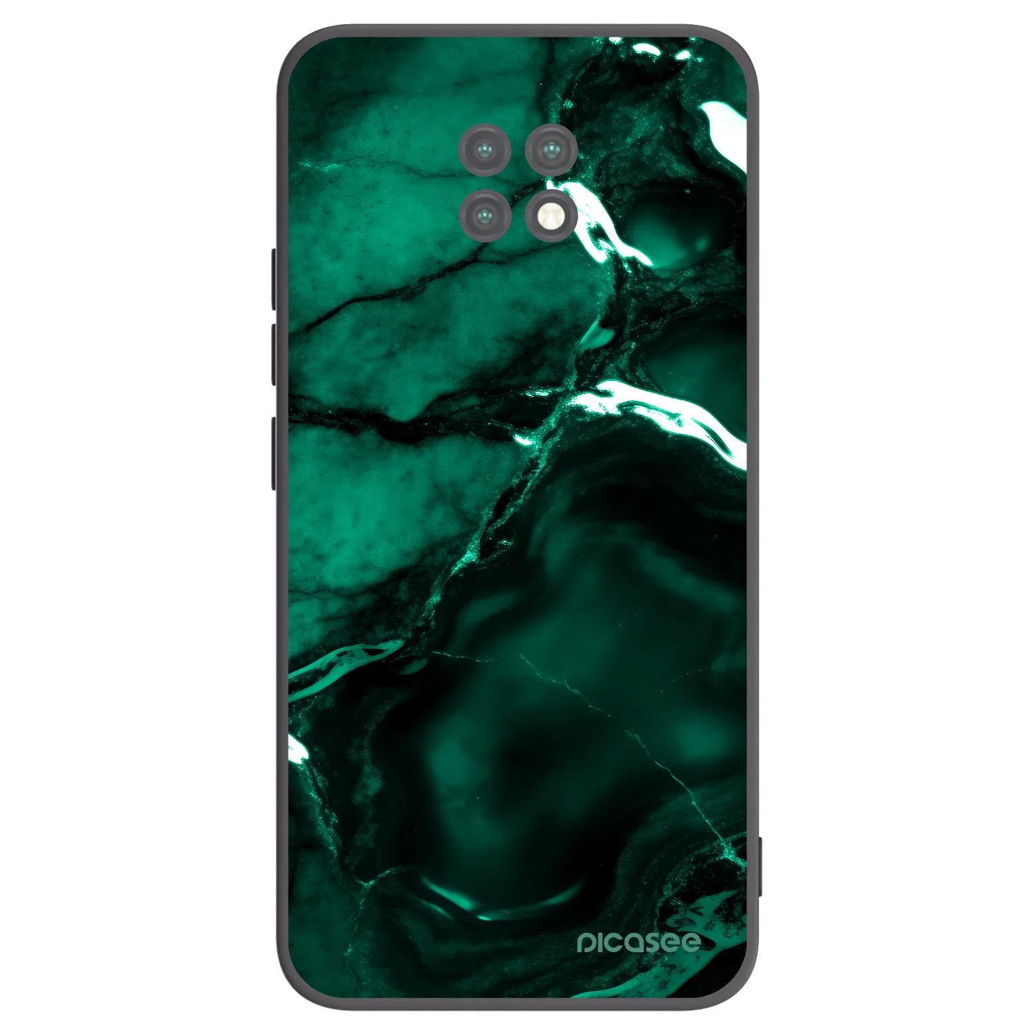 Picasee silikonowe czarne etui na Xiaomi Redmi Note 9T - Dark emerald