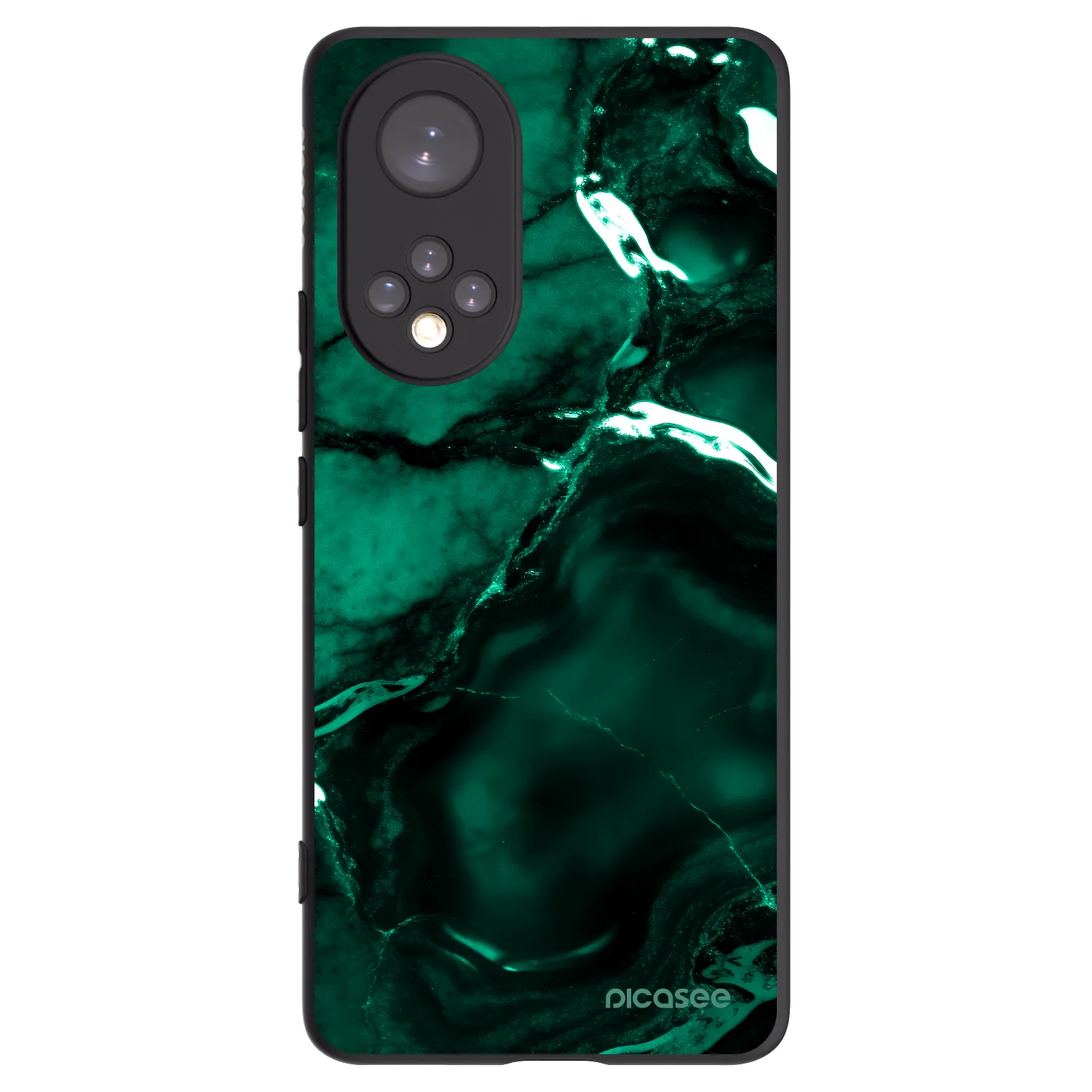 Picasee silikonowe czarne etui na Honor 50 5G - Dark emerald
