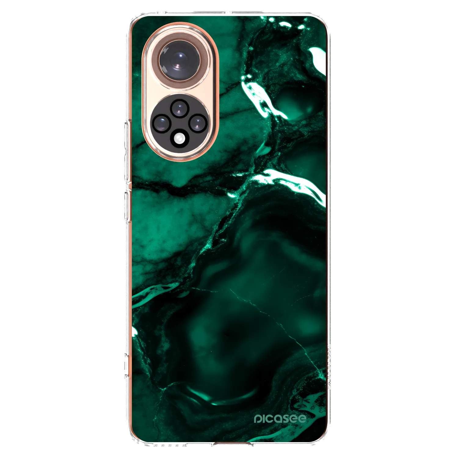 Picasee silikonowe przeźroczyste etui na Honor 50 5G - Dark emerald