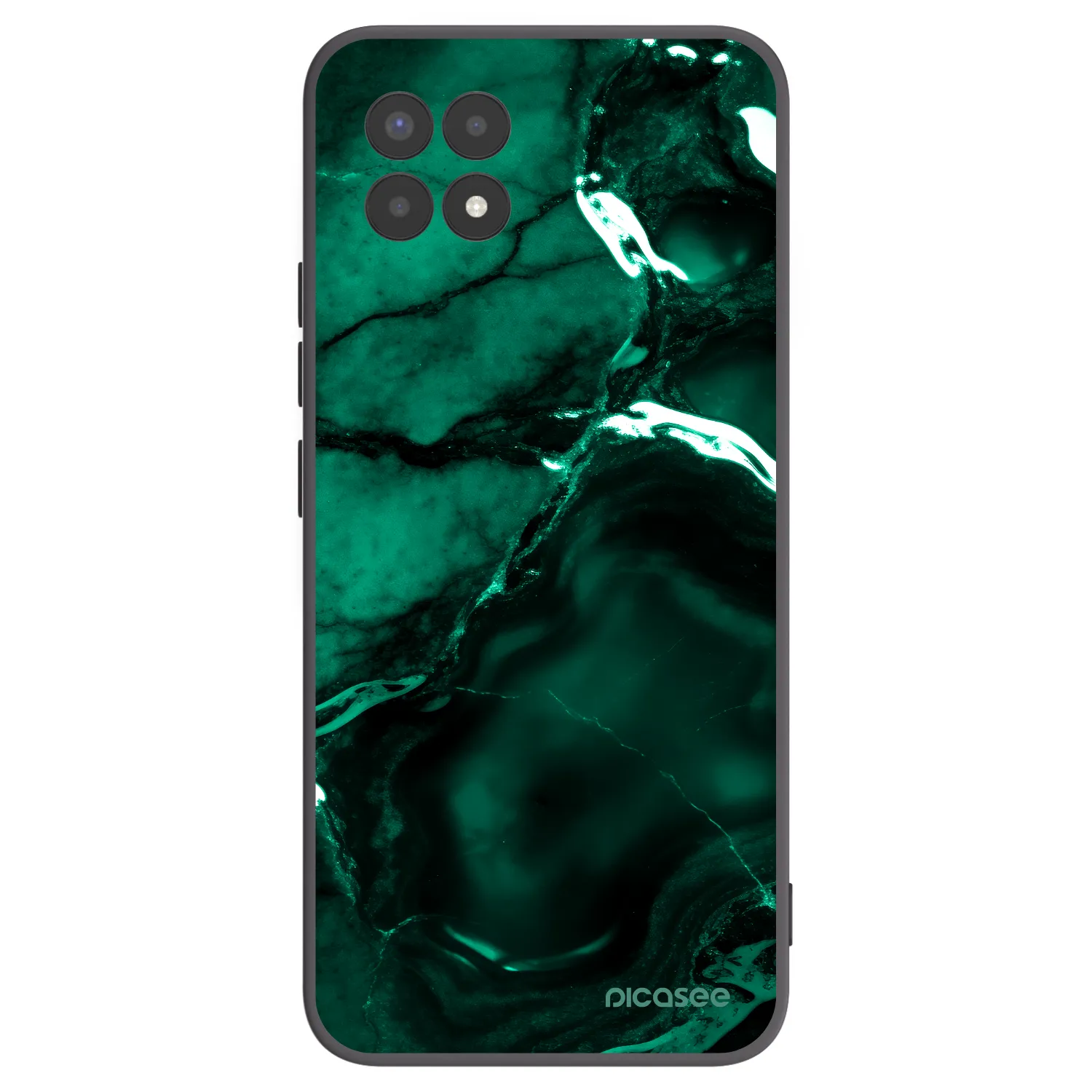 Picasee silikonowe czarne etui na Realme 8i - Dark emerald