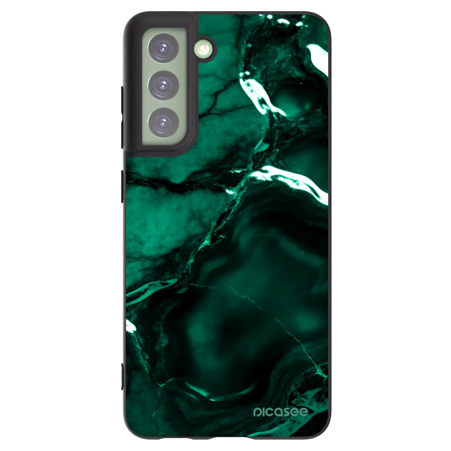 Picasee silikonowe czarne etui na Samsung Galaxy S21 FE 5G - Dark emerald