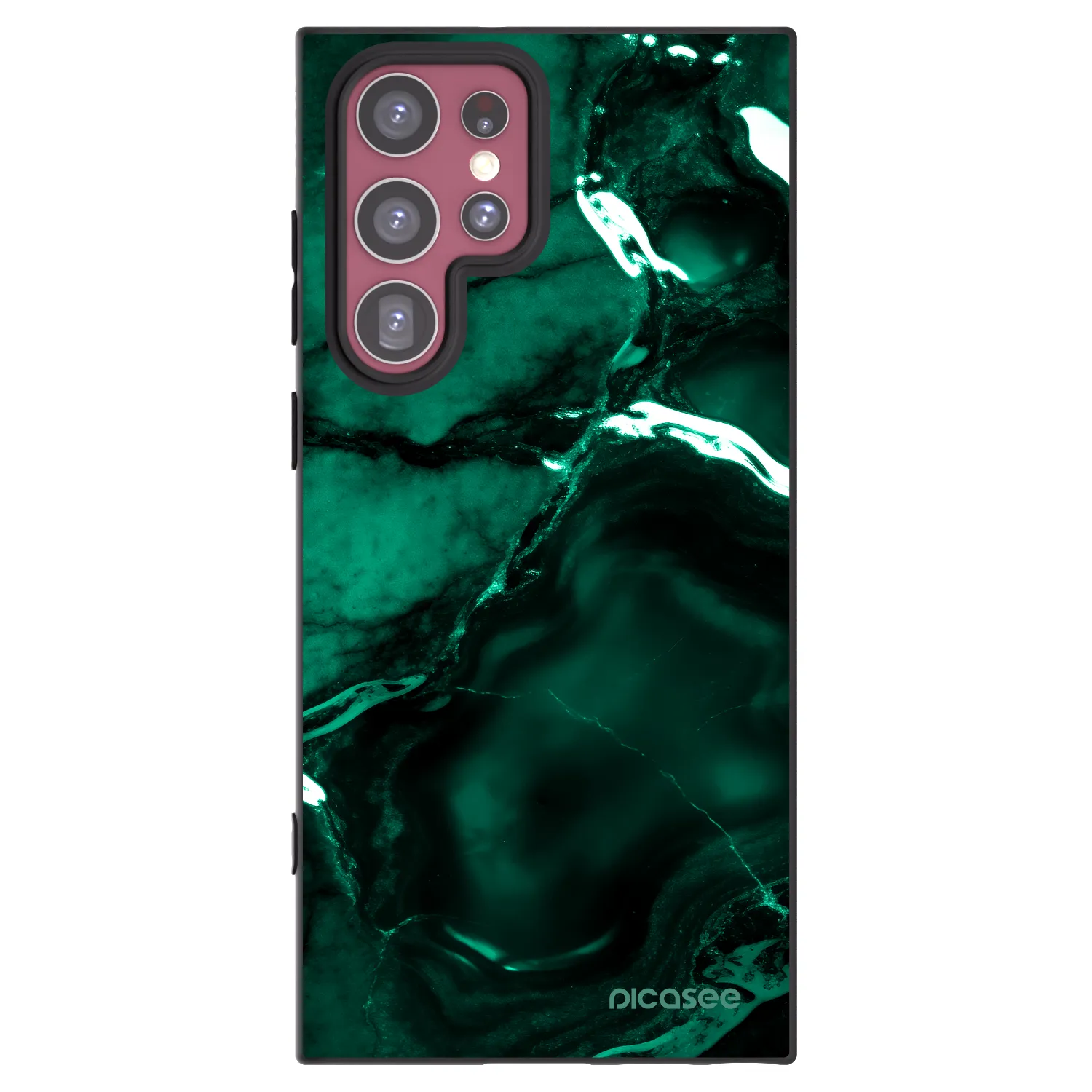 Picasee silikonowe czarne etui na Samsung Galaxy S22 Ultra 5G - Dark emerald