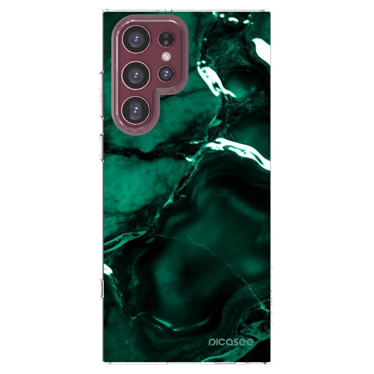 Picasee silikonowe przeźroczyste etui na Samsung Galaxy S22 Ultra 5G - Dark emerald