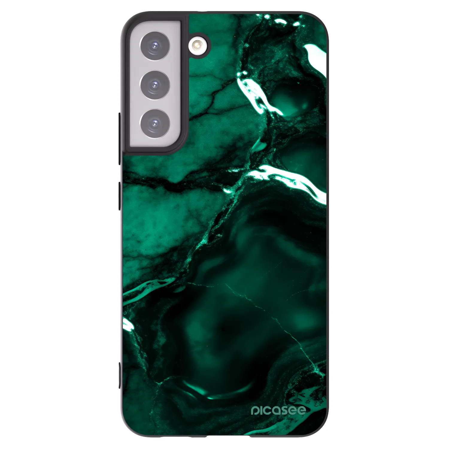 Picasee silikonowe czarne etui na Samsung Galaxy S22+ 5G - Dark emerald
