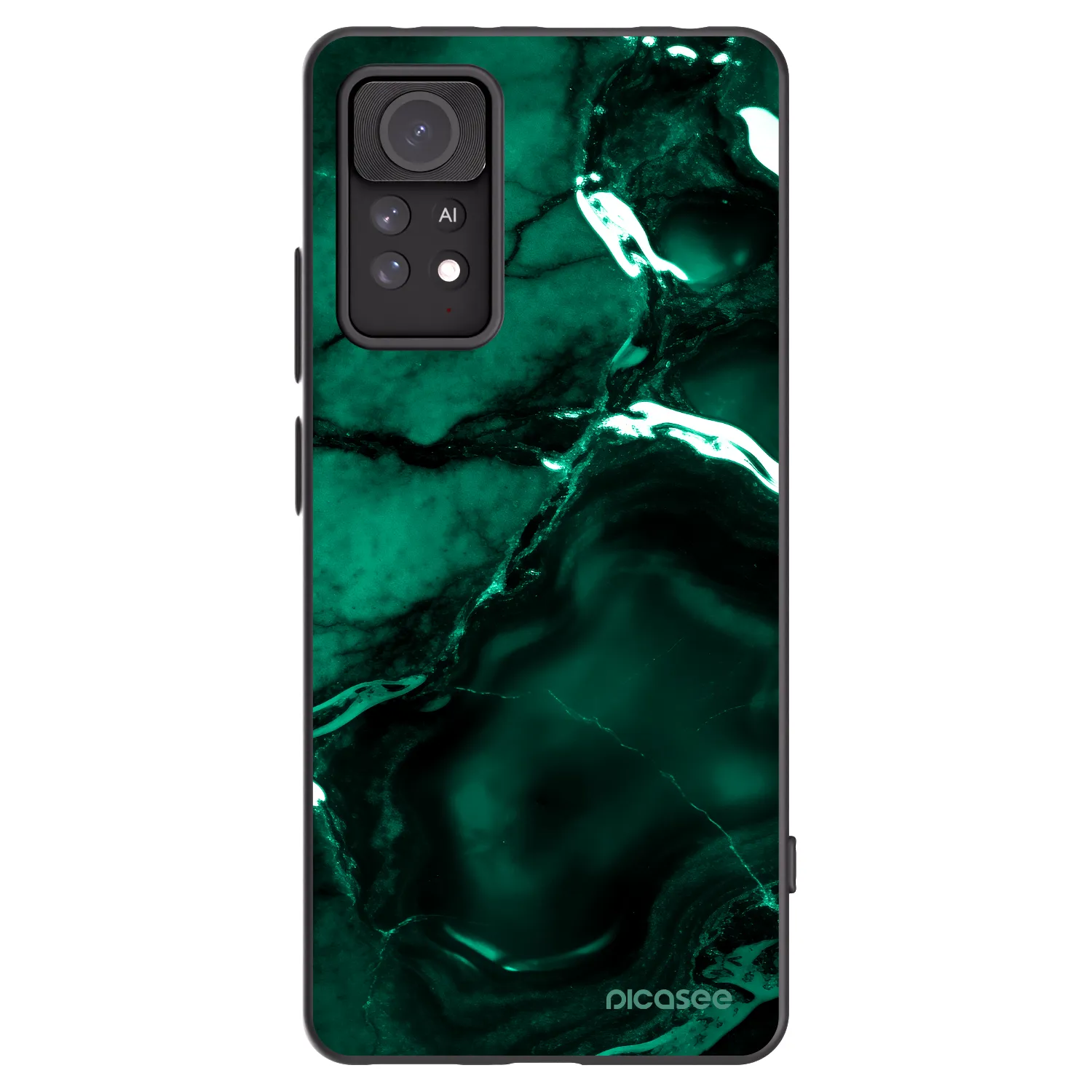 Picasee silikonowe czarne etui na Xiaomi Redmi Note 11 Pro 5G - Dark emerald
