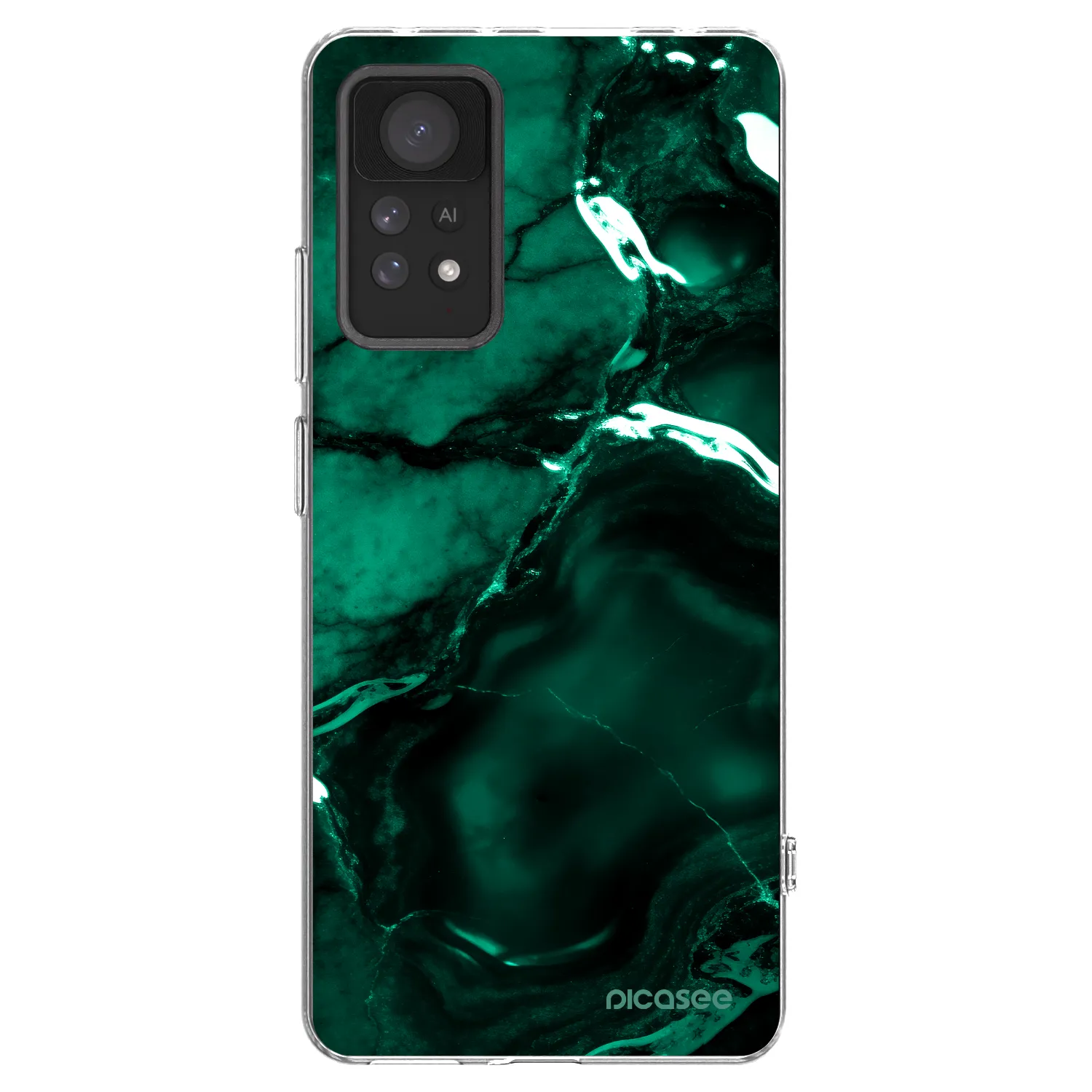 Picasee silikonowe przeźroczyste etui na Xiaomi Redmi Note 11 Pro 5G - Dark emerald
