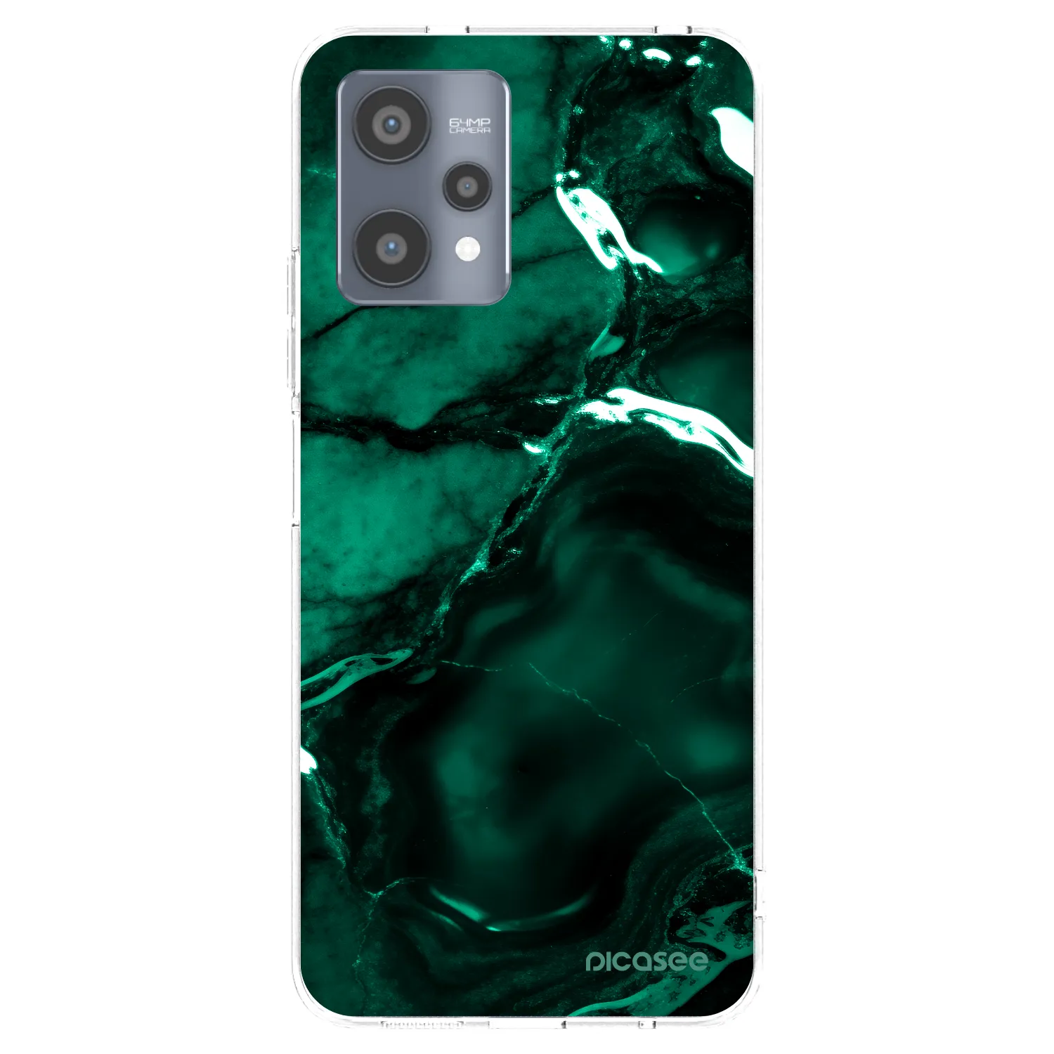 Picasee silikonowe przeźroczyste etui na Realme 9 Pro 5G - Dark emerald