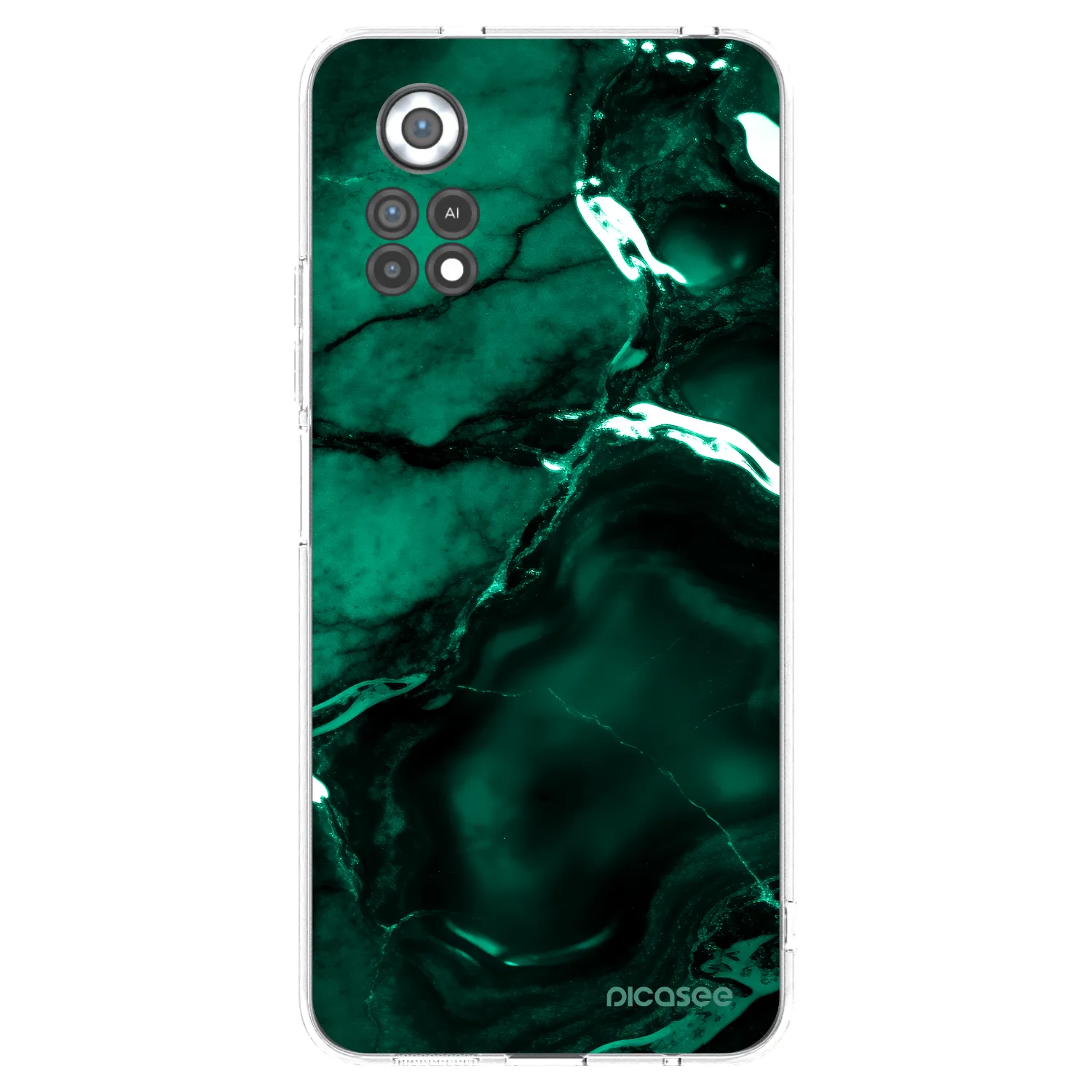Picasee silikonowe przeźroczyste etui na Xiaomi Poco X4 Pro 5G - Dark emerald
