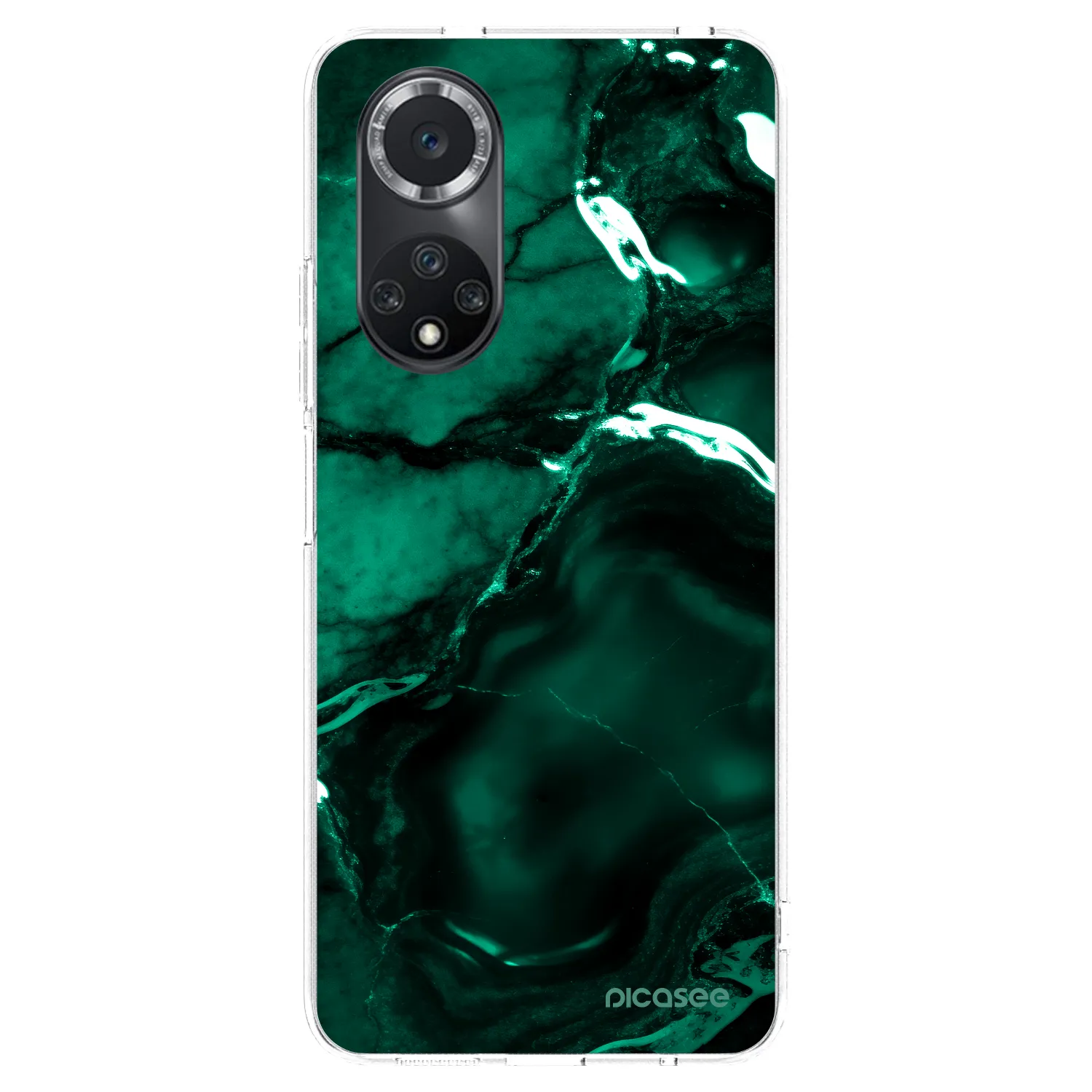 Picasee silikonowe przeźroczyste etui na Huawei Nova 9 SE - Dark emerald