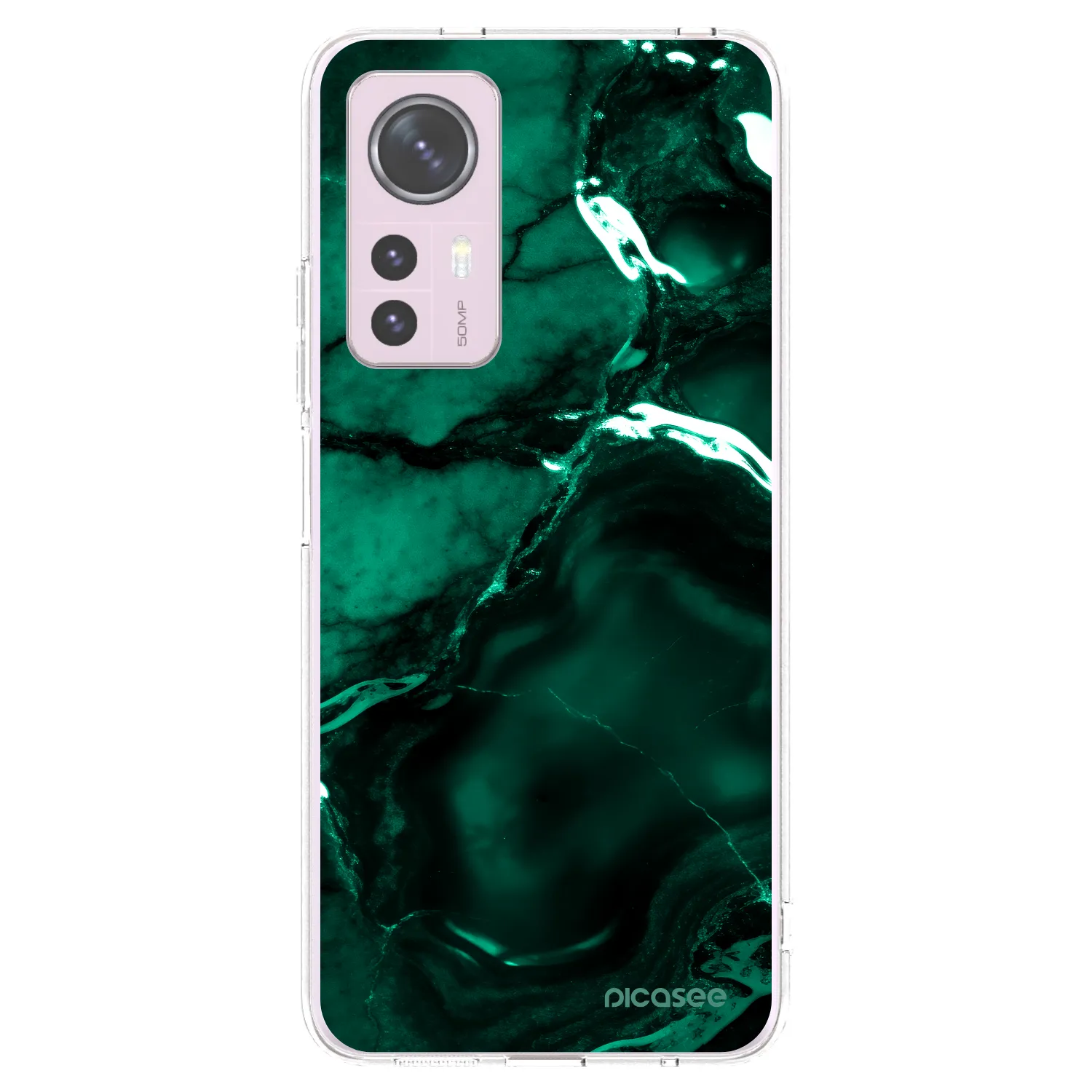 Picasee silikonowe przeźroczyste etui na Xiaomi 12 - Dark emerald