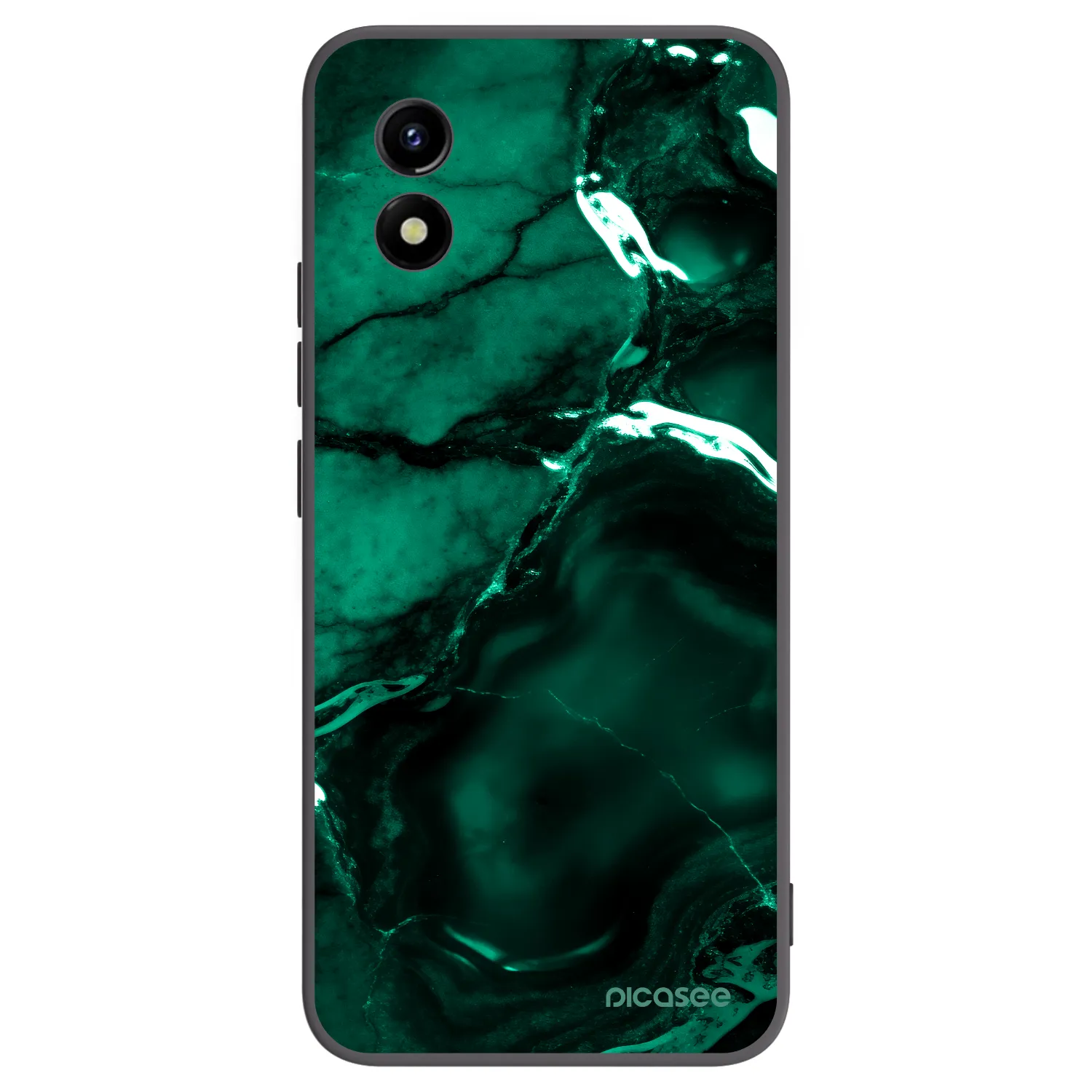 Picasee silikonowe czarne etui na Vivo Y01 - Dark emerald