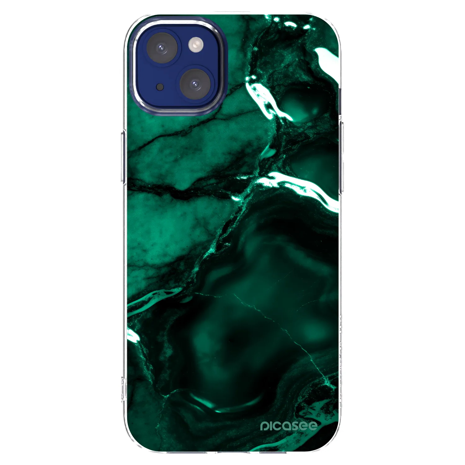 Picasee silikonowe przeźroczyste etui na Apple iPhone 14 Plus - Dark emerald