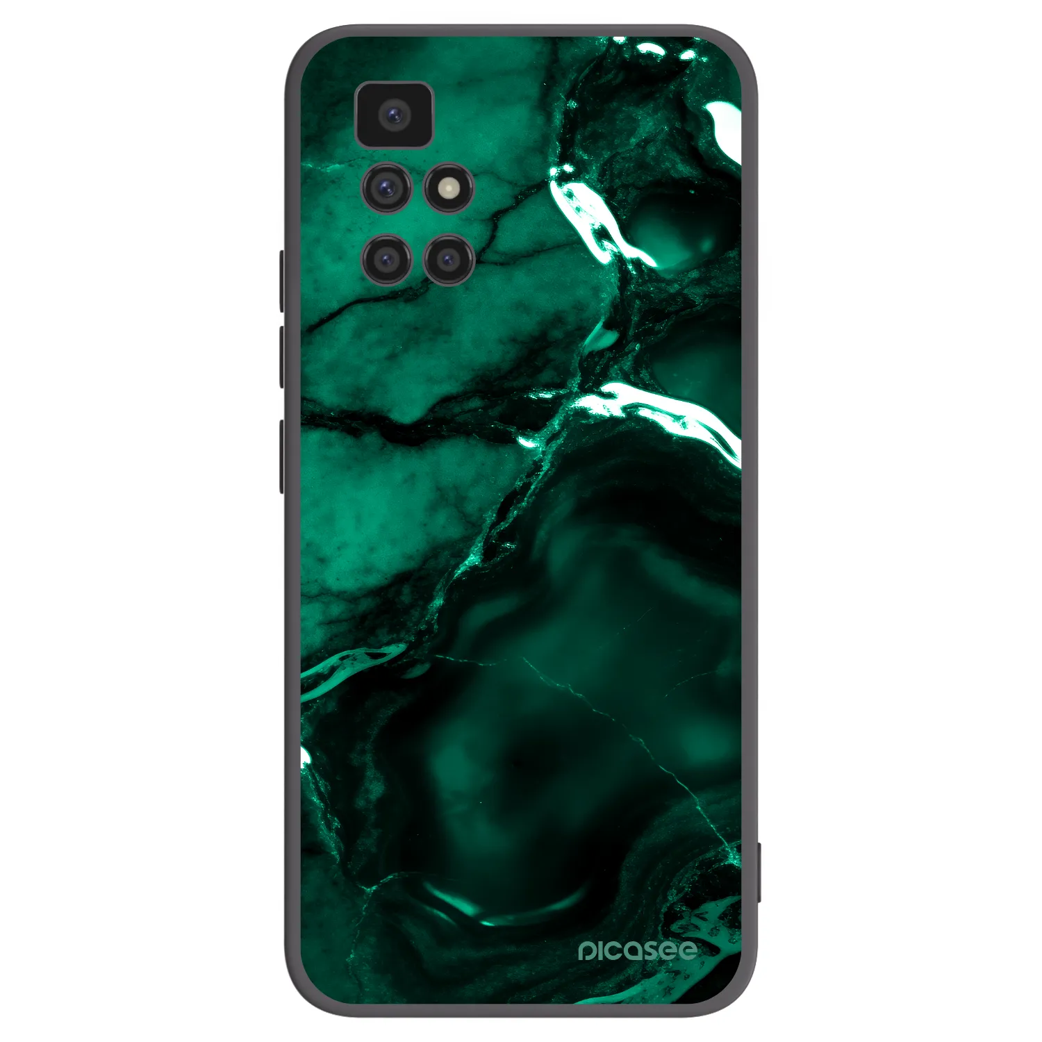 Picasee silikonowe czarne etui na Xiaomi Redmi 10 (2022) - Dark emerald