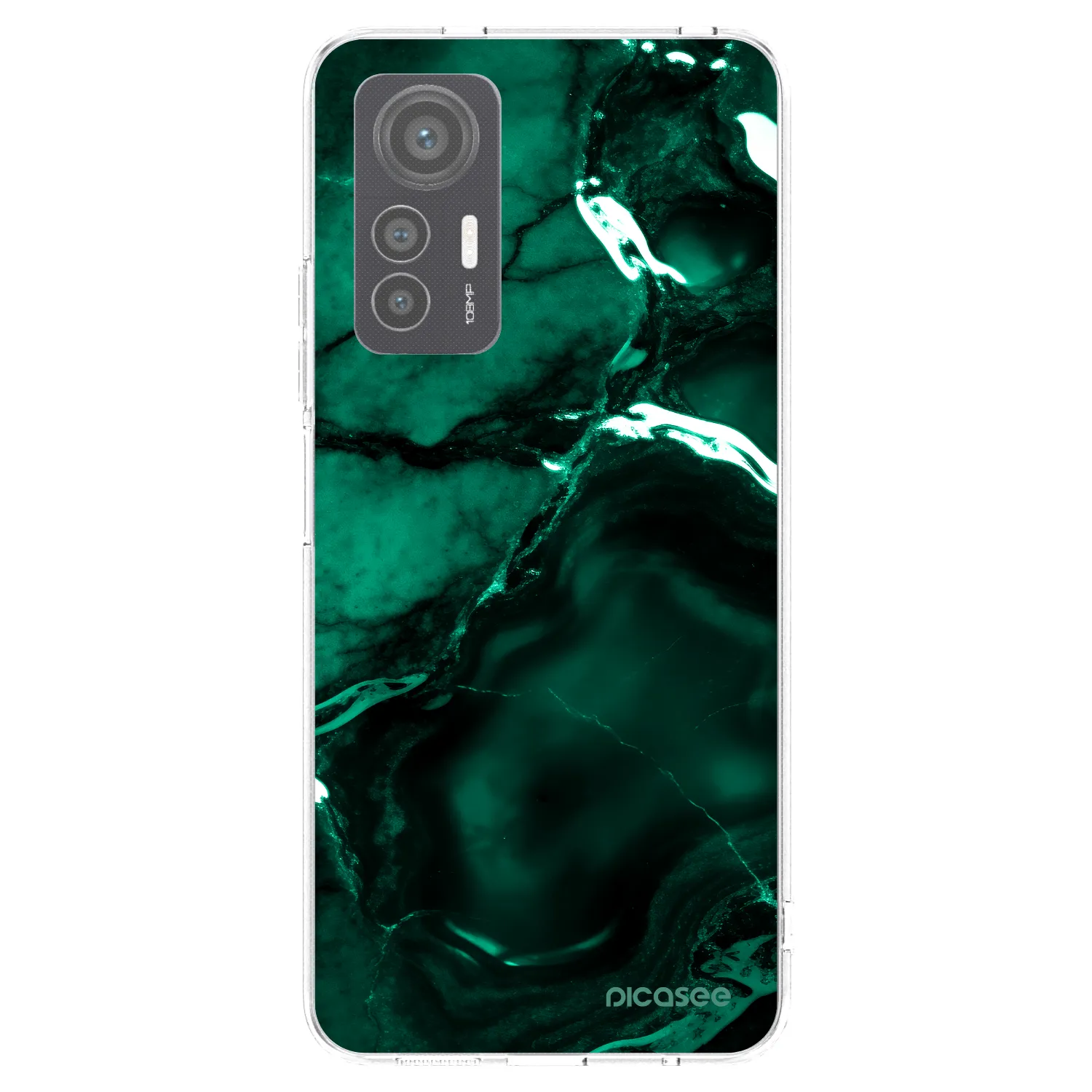 Picasee silikonowe przeźroczyste etui na Xiaomi 12 Lite - Dark emerald