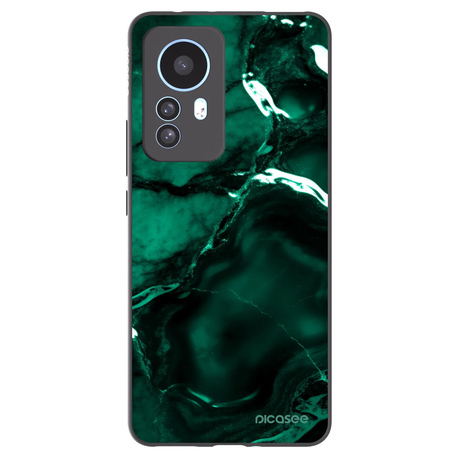 Picasee silikonowe czarne etui na Xiaomi 12T Pro - Dark emerald
