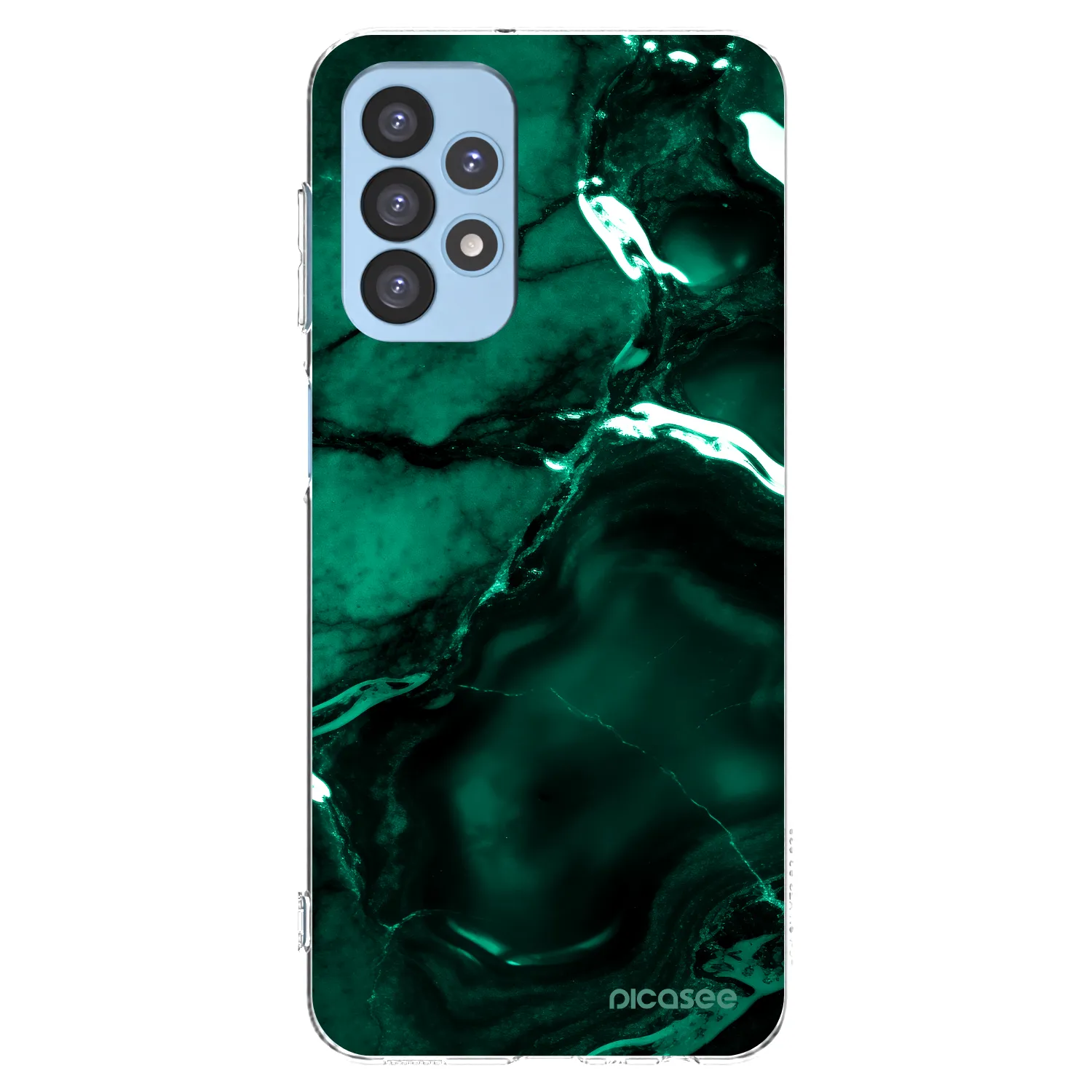 Picasee silikonowe przeźroczyste etui na Samsung Galaxy A23 A235F 4G - Dark emerald