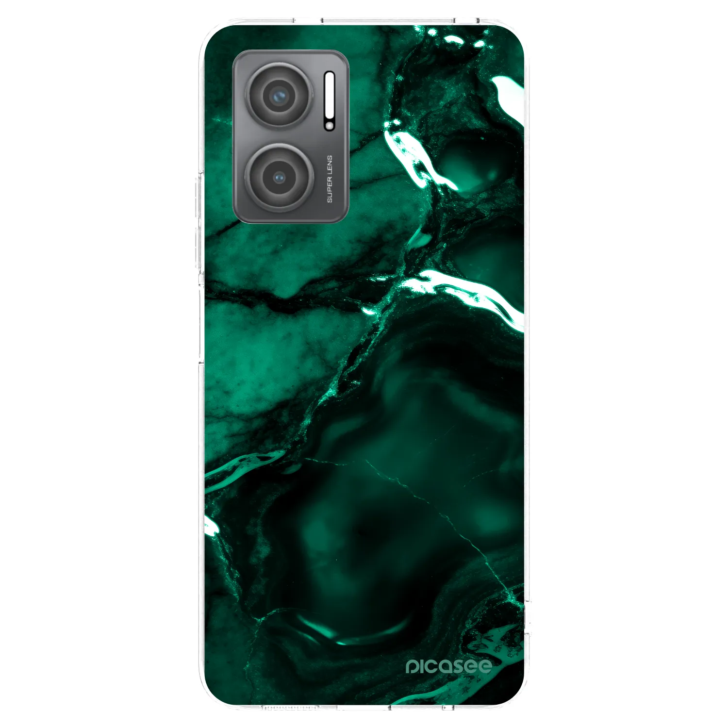 Picasee silikonowe przeźroczyste etui na Xiaomi Redmi 10 5G - Dark emerald