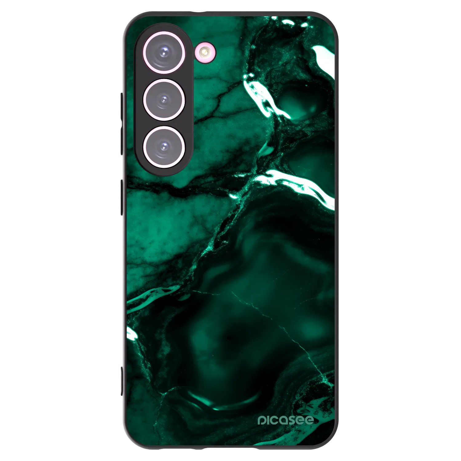 Picasee silikonowe czarne etui na Samsung Galaxy S23 5G - Dark emerald