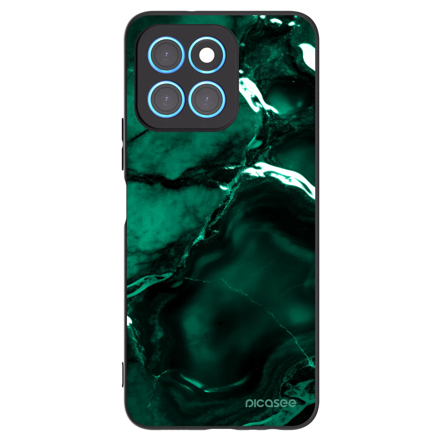 Picasee silikonowe czarne etui na Honor X8 5G - Dark emerald