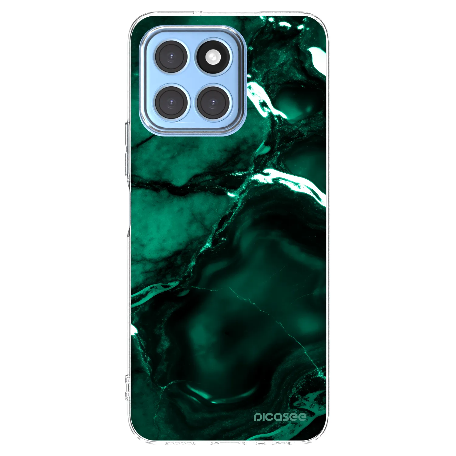 Picasee silikonowe przeźroczyste etui na Honor X8 5G - Dark emerald