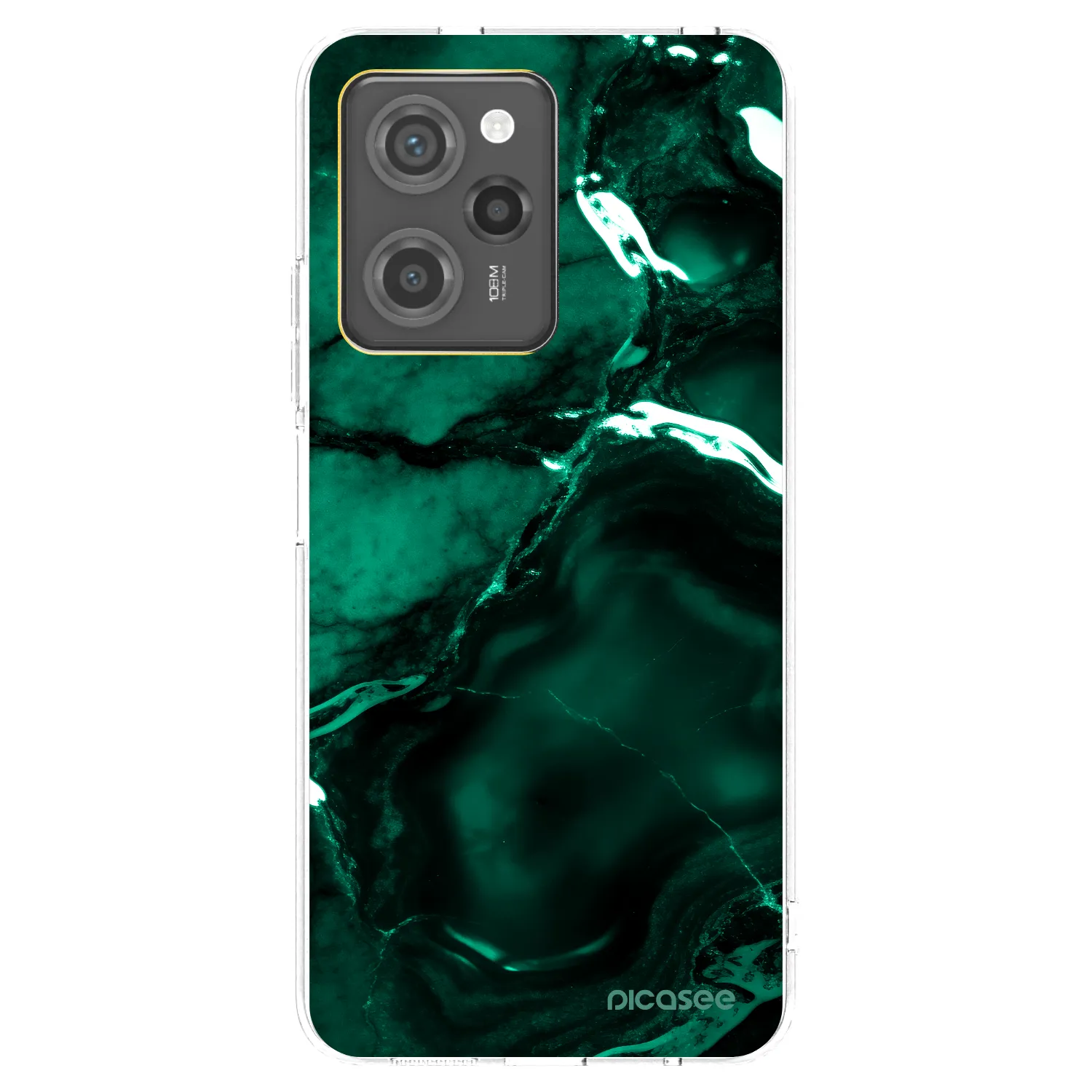 Picasee silikonowe czarne etui na Xiaomi Poco X5 Pro - Dark emerald