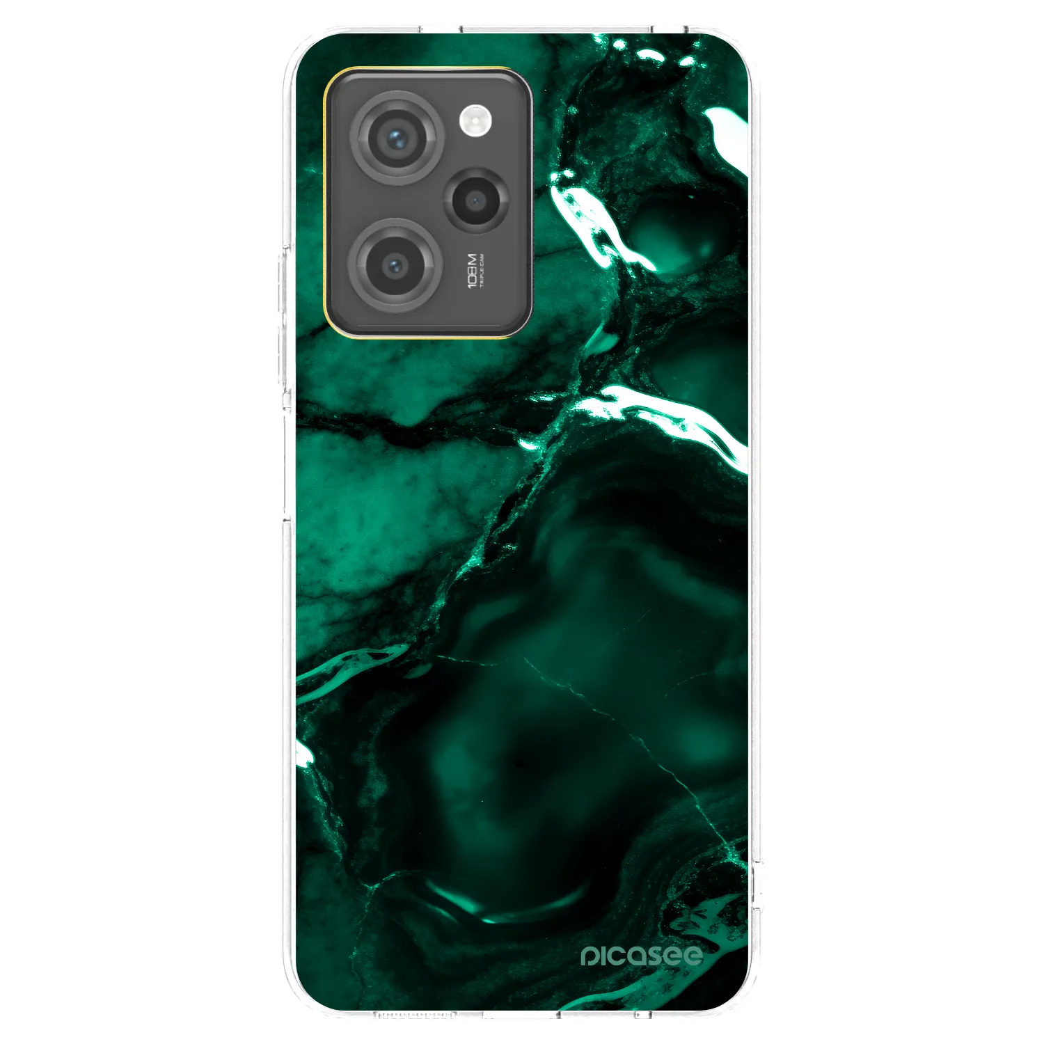 Picasee silikonowe przeźroczyste etui na Xiaomi Poco X5 Pro - Dark emerald