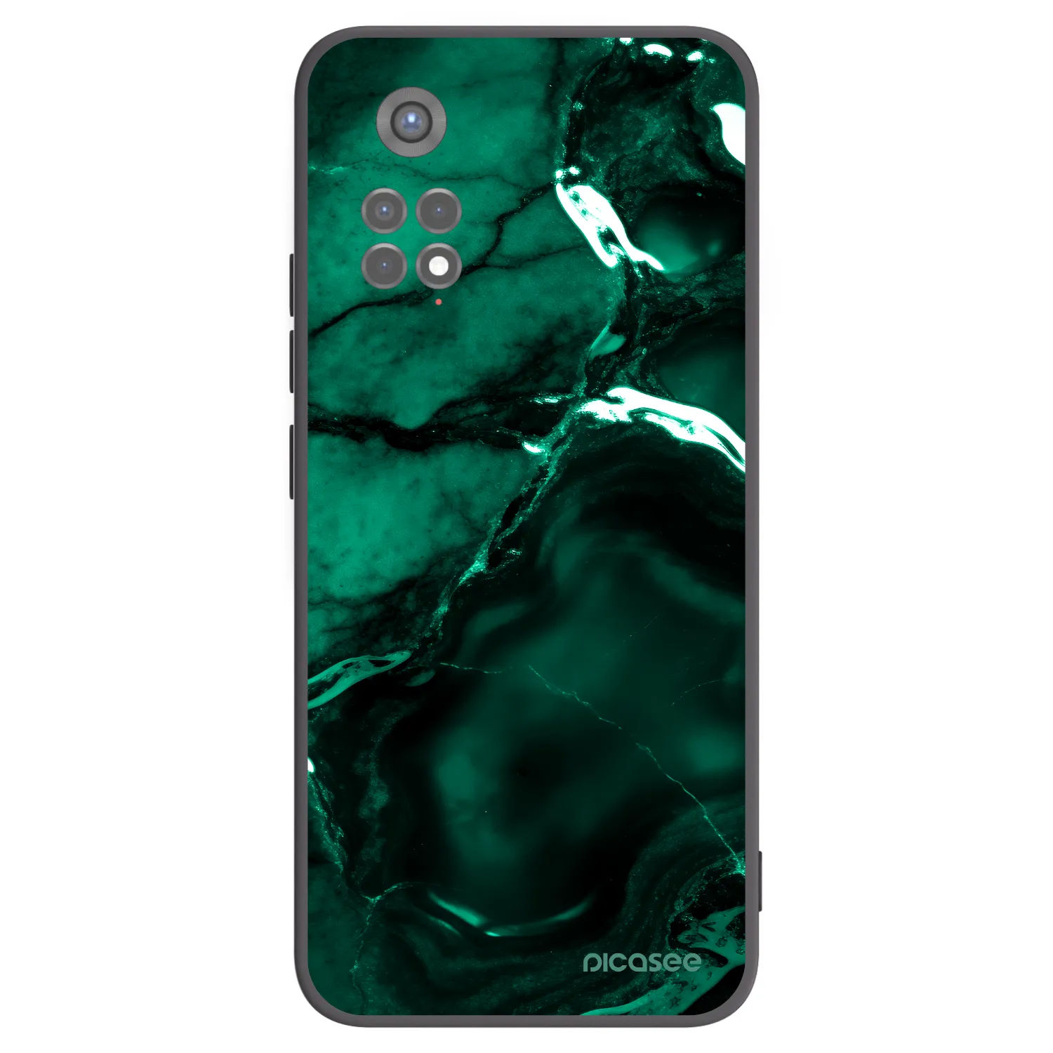 Picasee silikonowe czarne etui na Xiaomi Redmi Note 11S 5G - Dark emerald