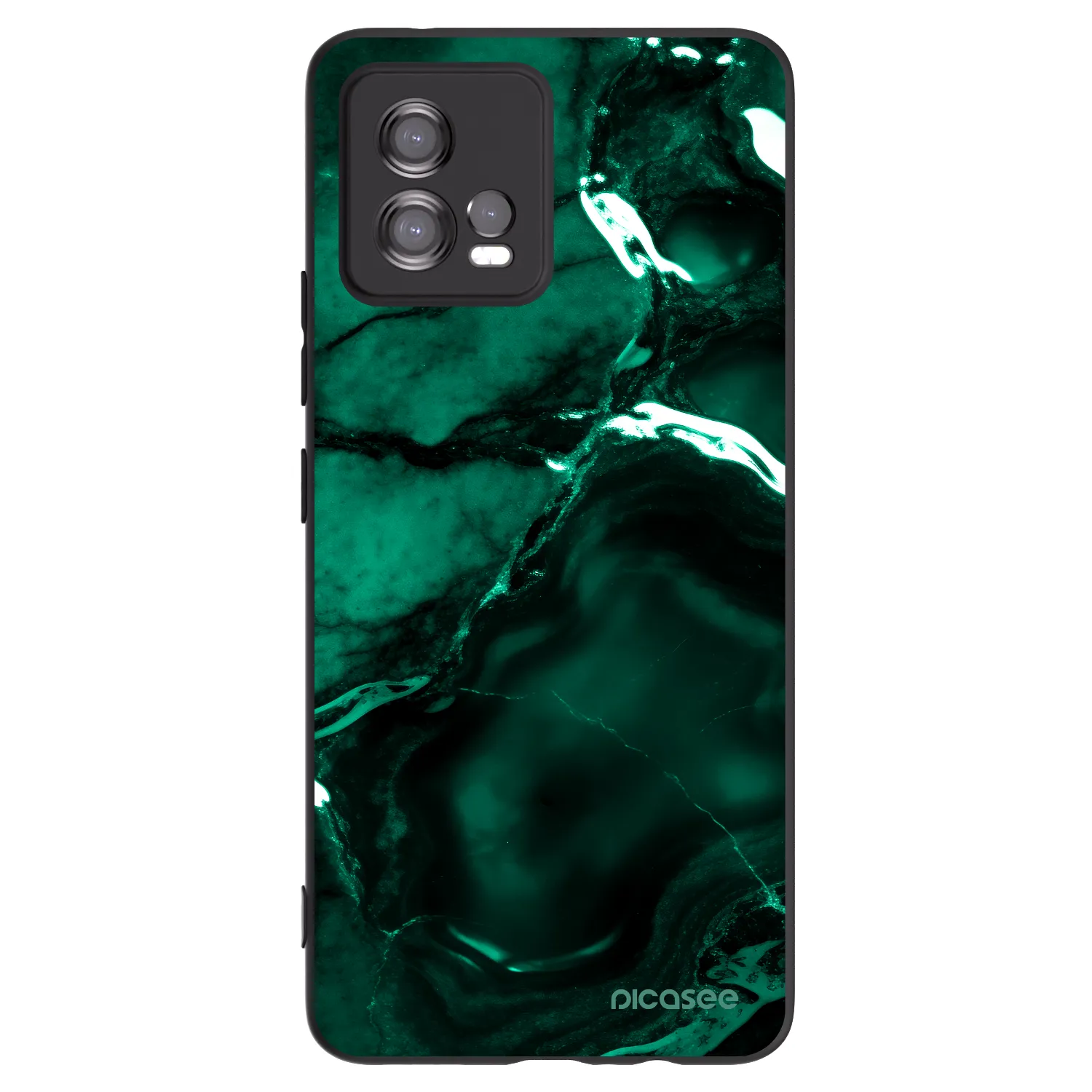 Picasee silikonowe czarne etui na Motorola Moto G72 - Dark emerald
