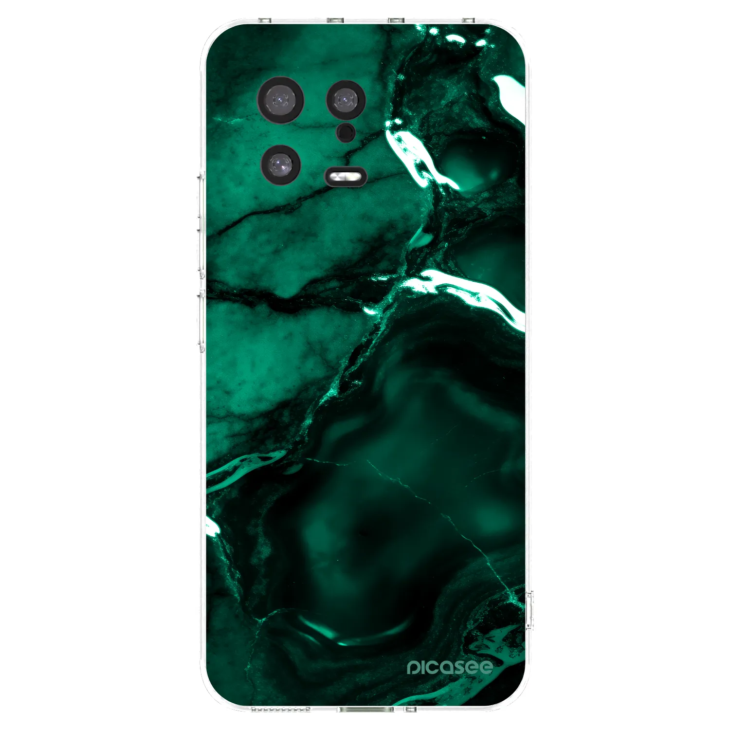 Picasee silikonowe przeźroczyste etui na Xiaomi 13 - Dark emerald