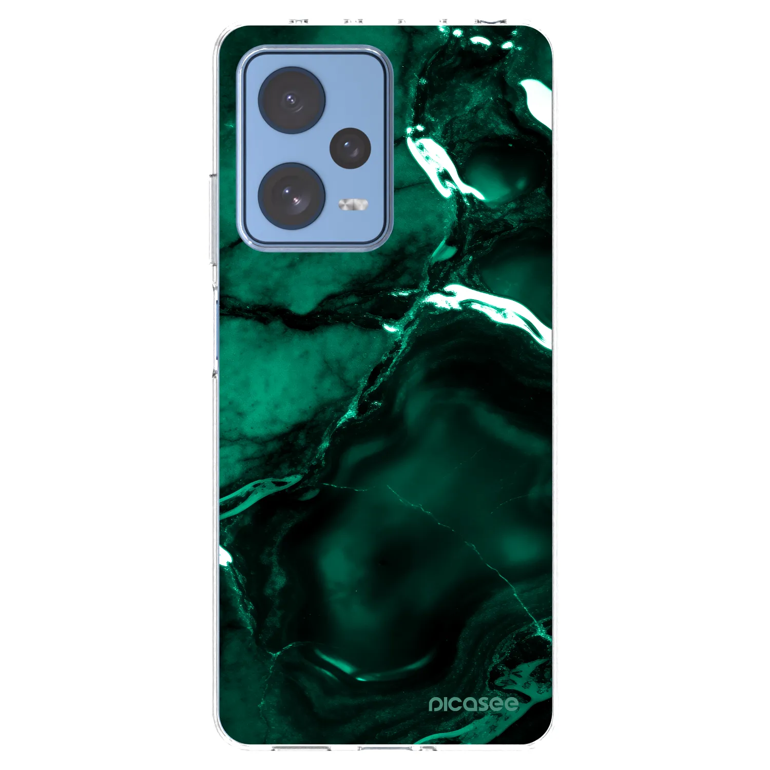 Picasee silikonowe przeźroczyste etui na Xiaomi Redmi Note 12 Pro 5G - Dark emerald