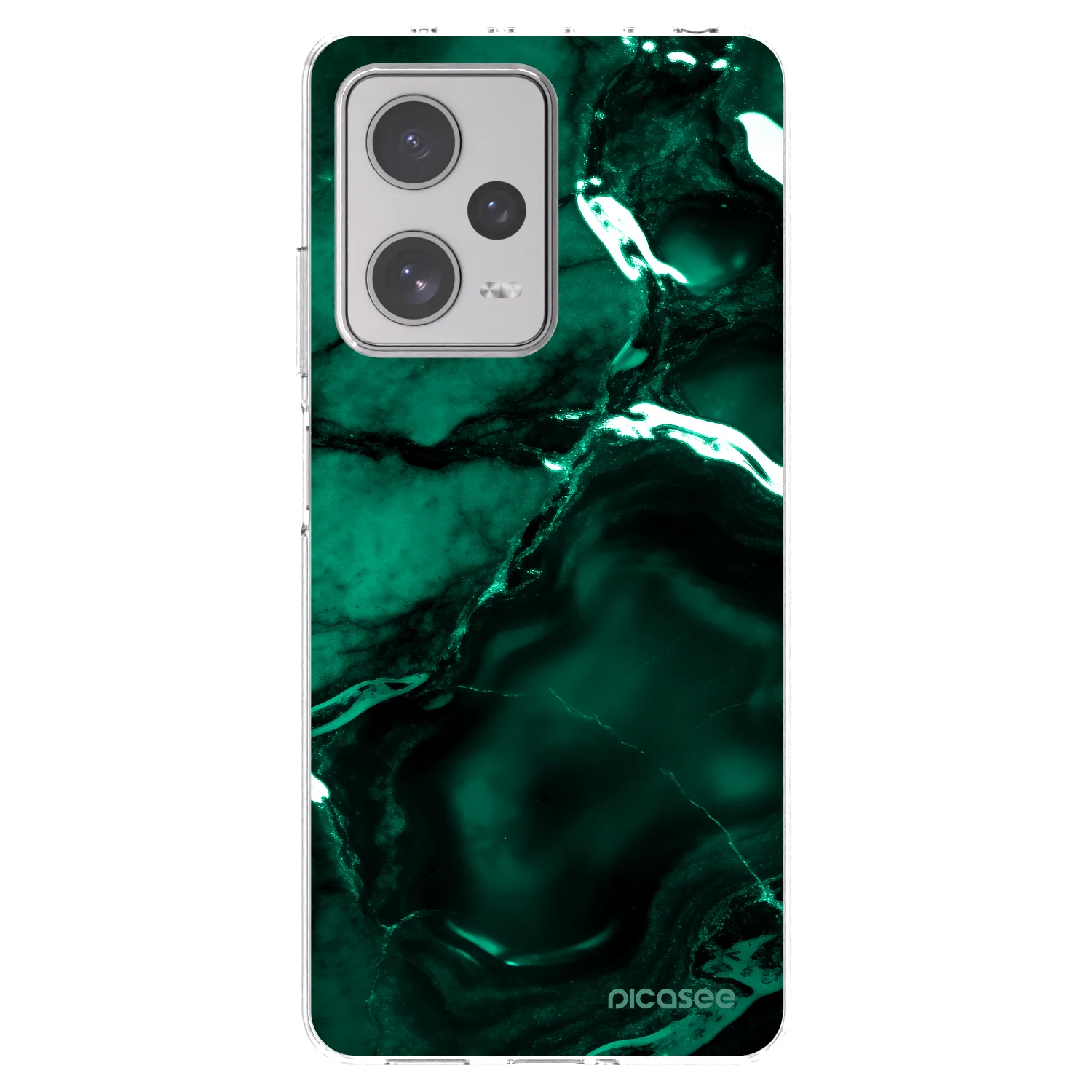 Picasee silikonowe przeźroczyste etui na Xiaomi Redmi Note 12 Pro+ 5G - Dark emerald