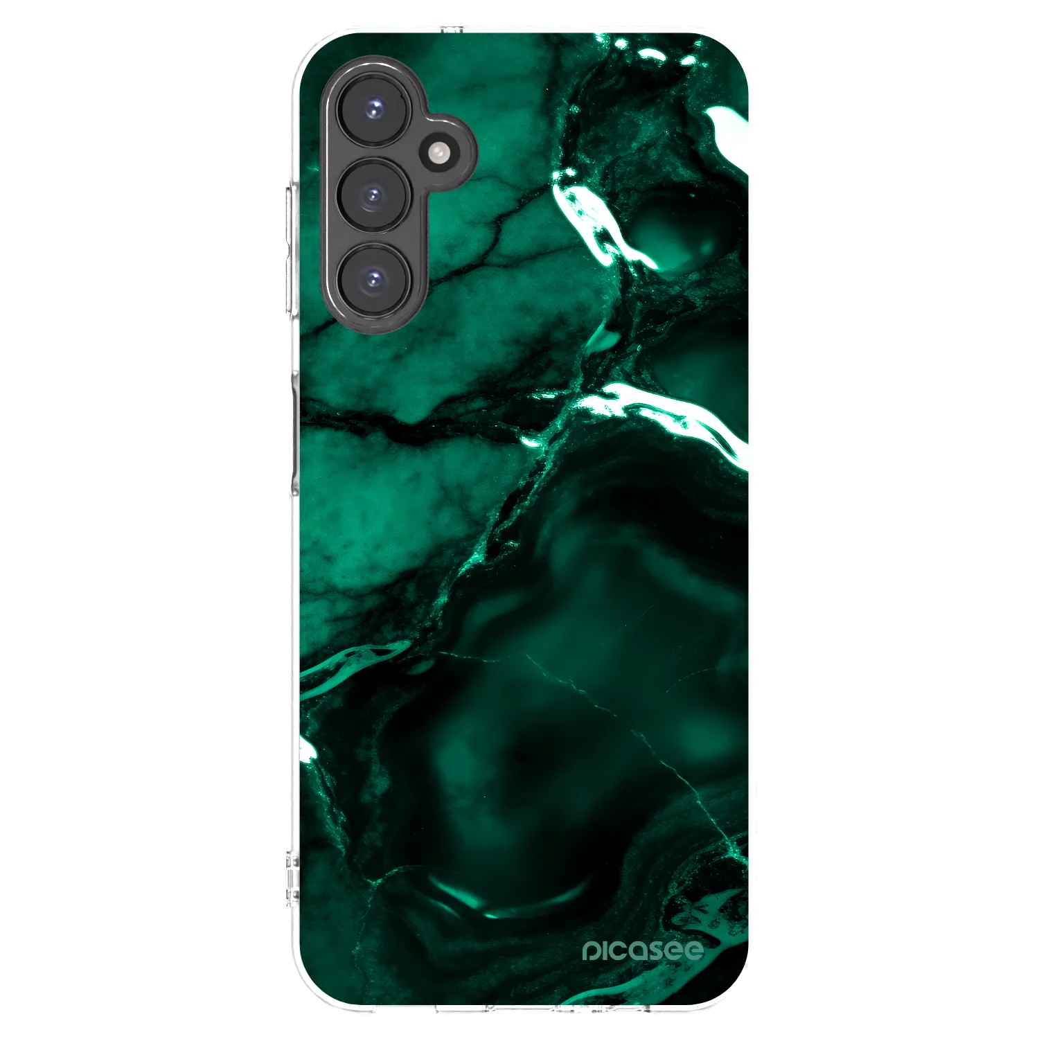 Picasee silikonowe przeźroczyste etui na Samsung Galaxy A14 5G A146P - Dark emerald