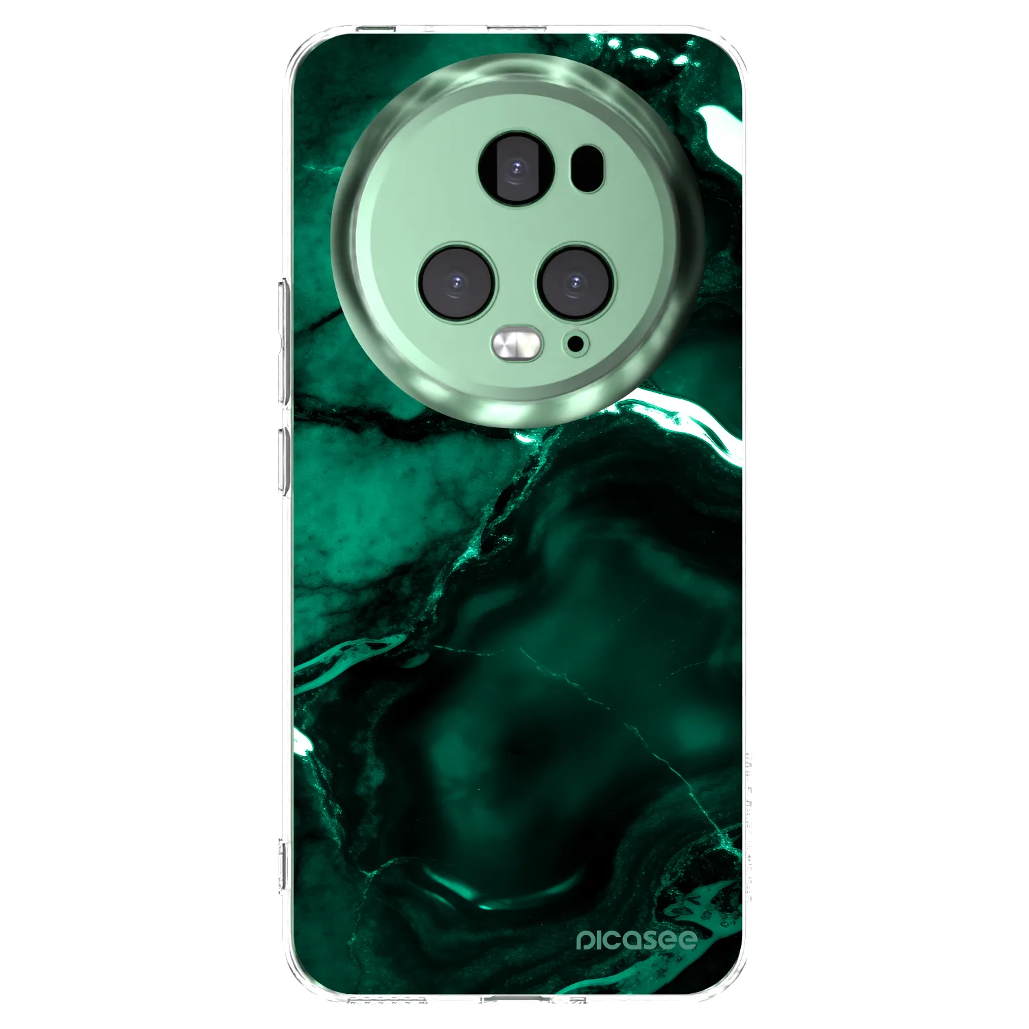 Picasee silikonowe przeźroczyste etui na Honor Magic5 Pro - Dark emerald